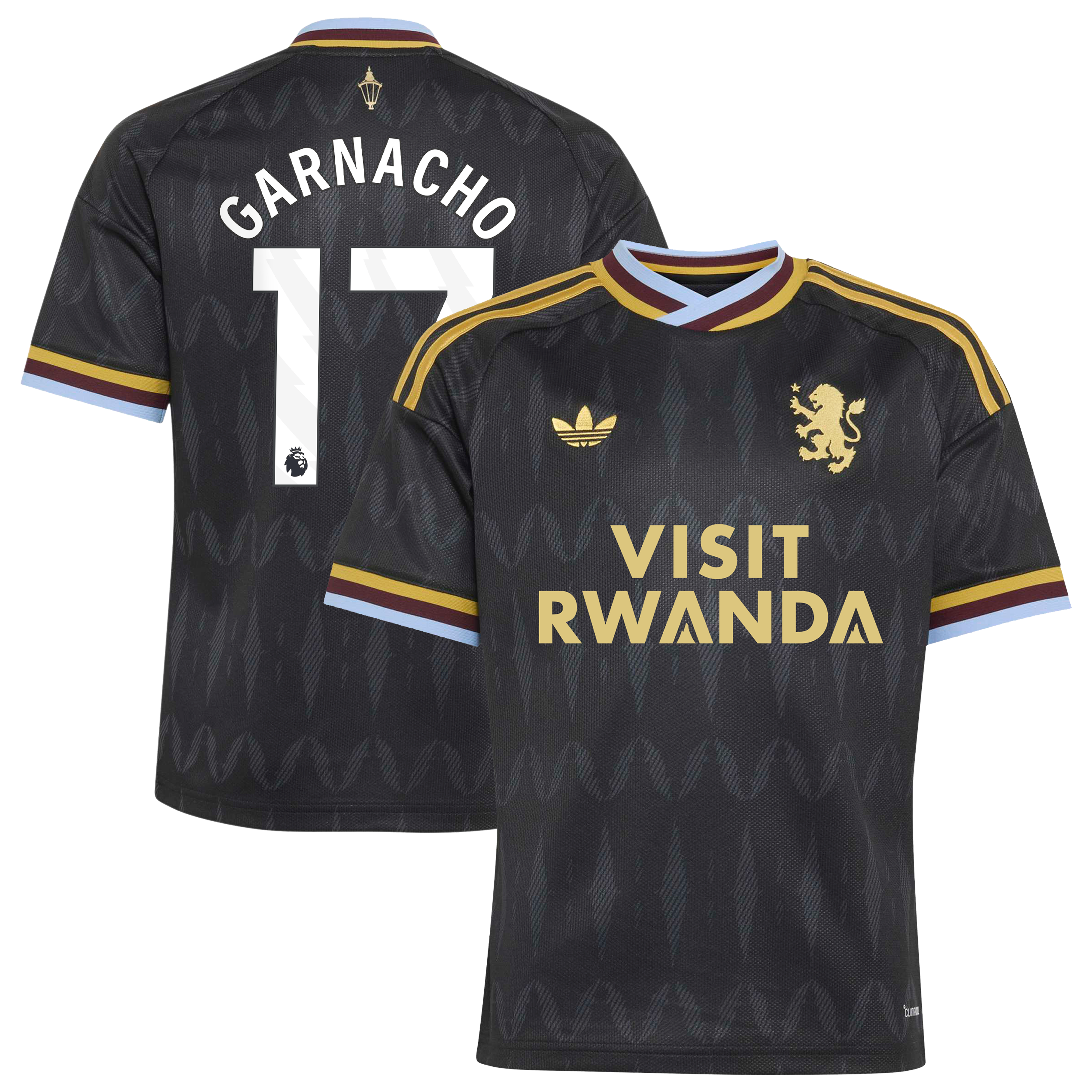Aston Villa adidas Away Shirt 2026-27 - Kids with Garnacho 17 printing