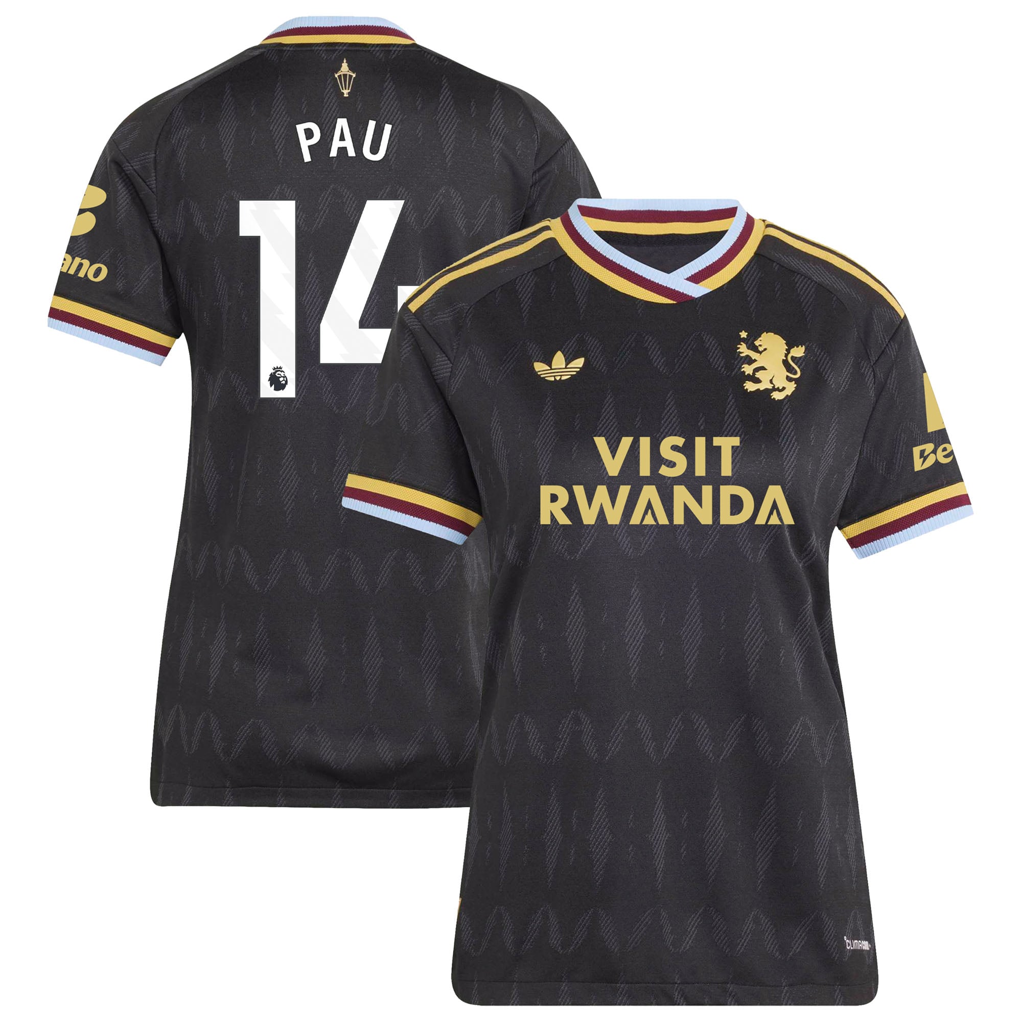 Aston Villa adidas Away Authentic Shirt 2026-27 - Womens with Pau 14 printing