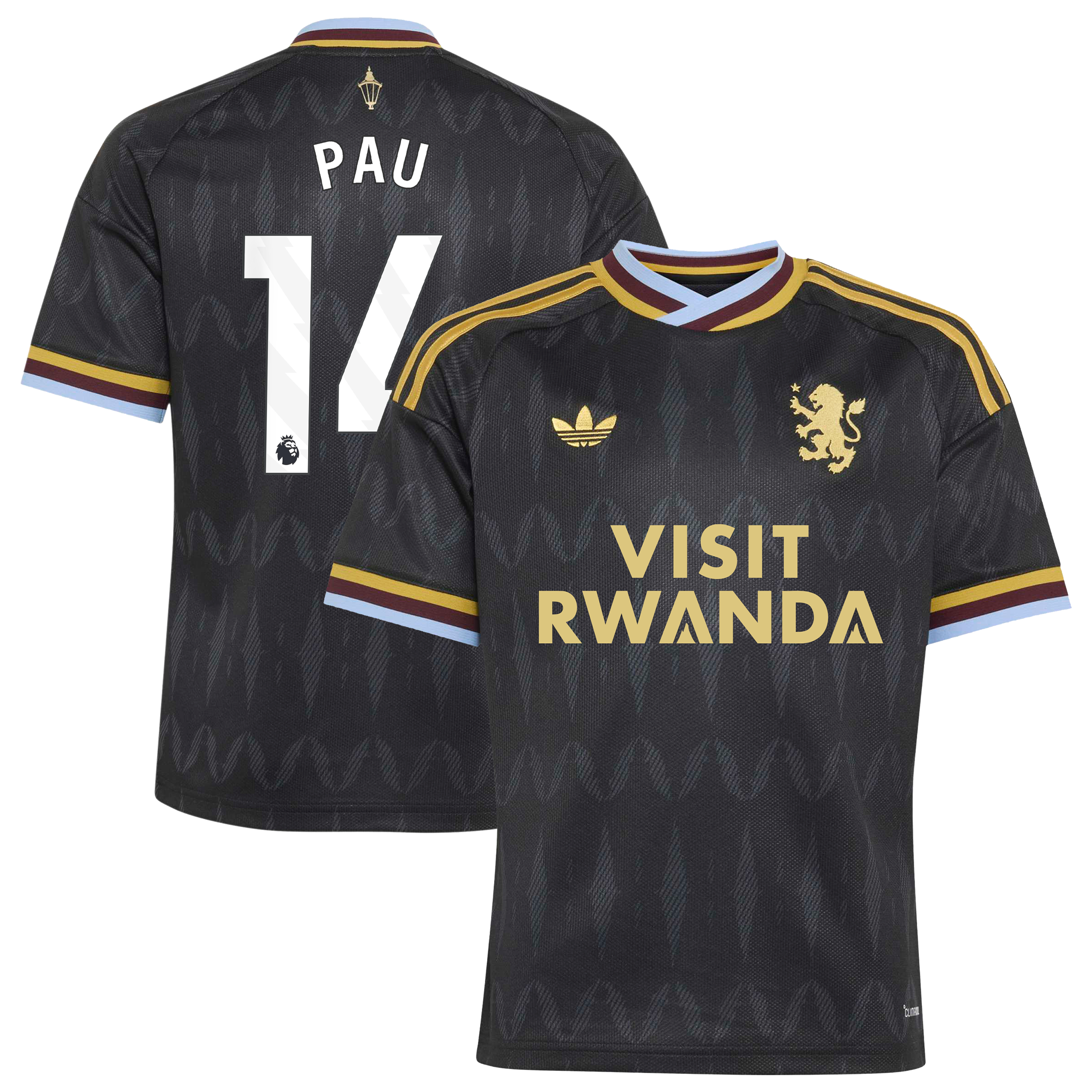Aston Villa adidas Away Shirt 2026-27 - Kids with Pau 14 printing, , rebel_hi-res
