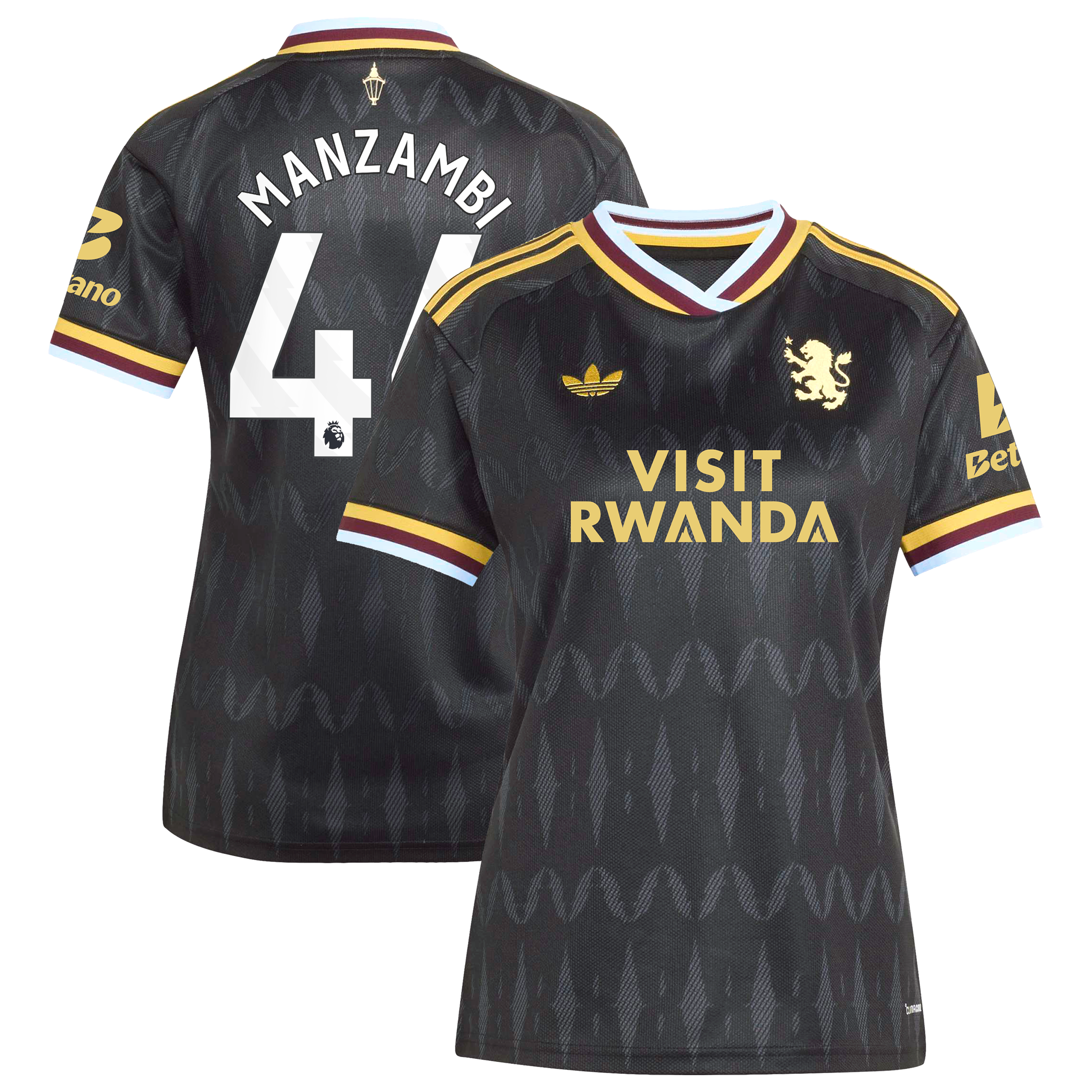 Aston Villa adidas Away Shirt 2026-27 - Womens with Manzambi 44 printing, , rebel_hi-res