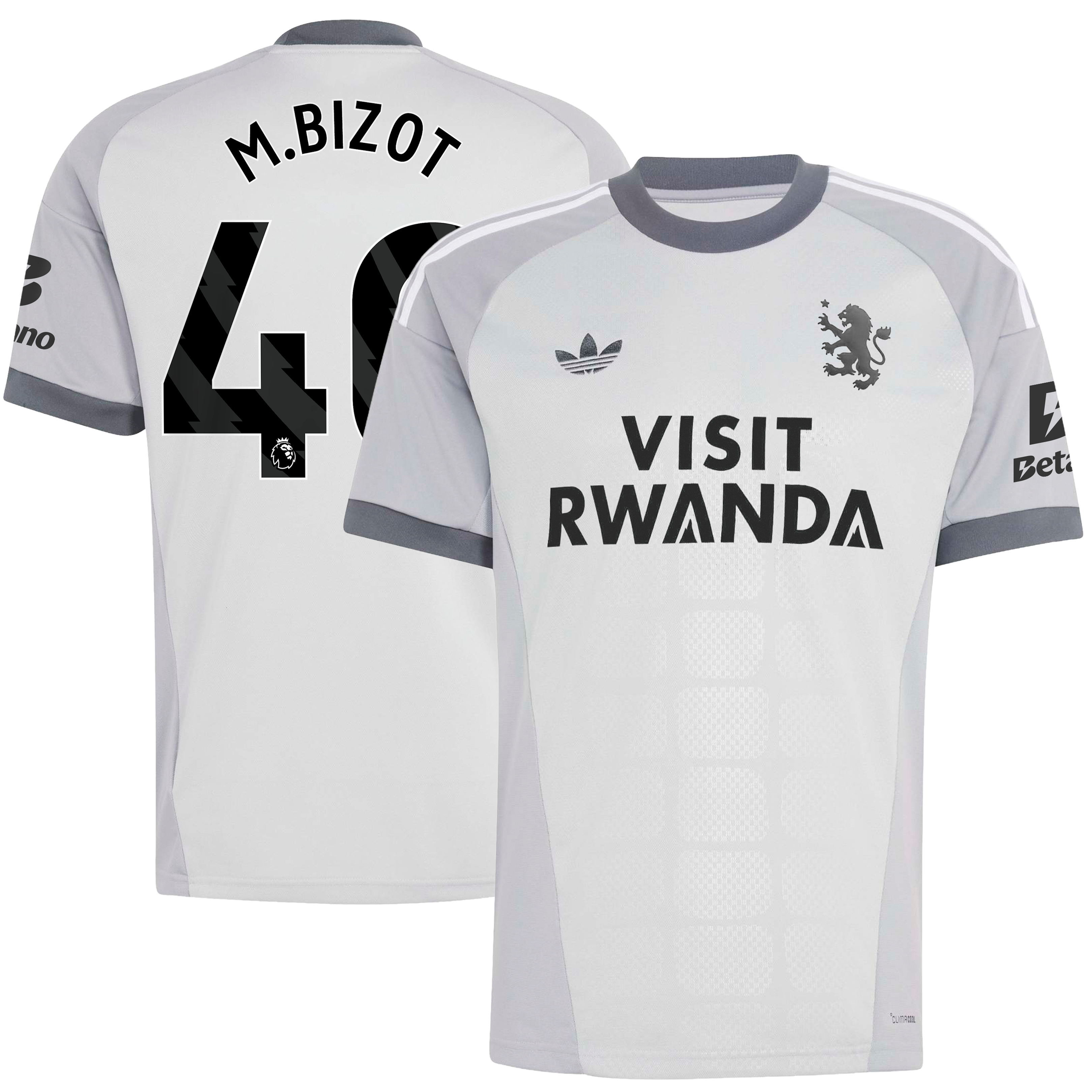 Aston Villa adidas Goalkeeper Shirt 2026-27 with M.Bizot 40 printing