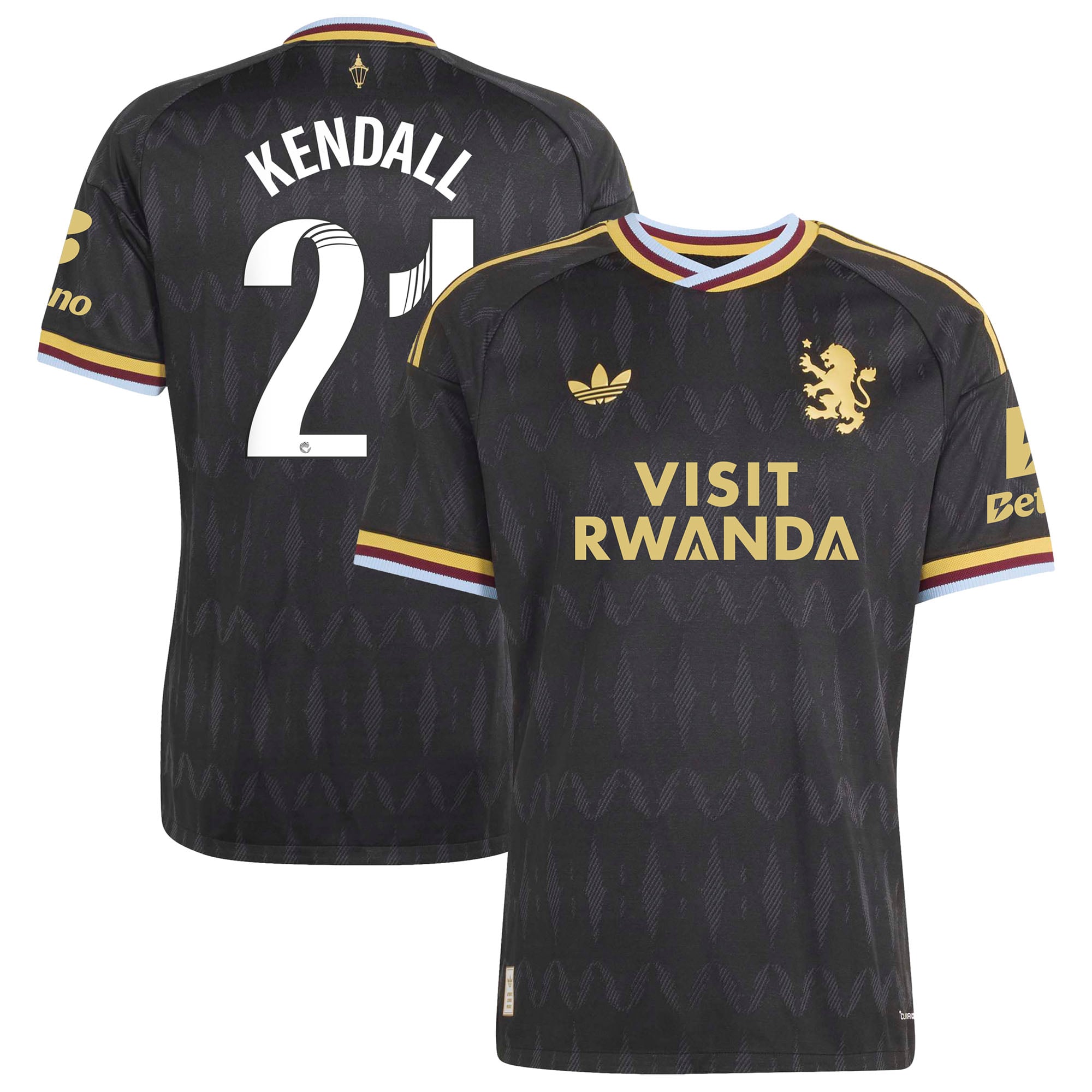 Aston Villa adidas WSL Away Authentic Shirt 2026-27 with Kendall 21 printing