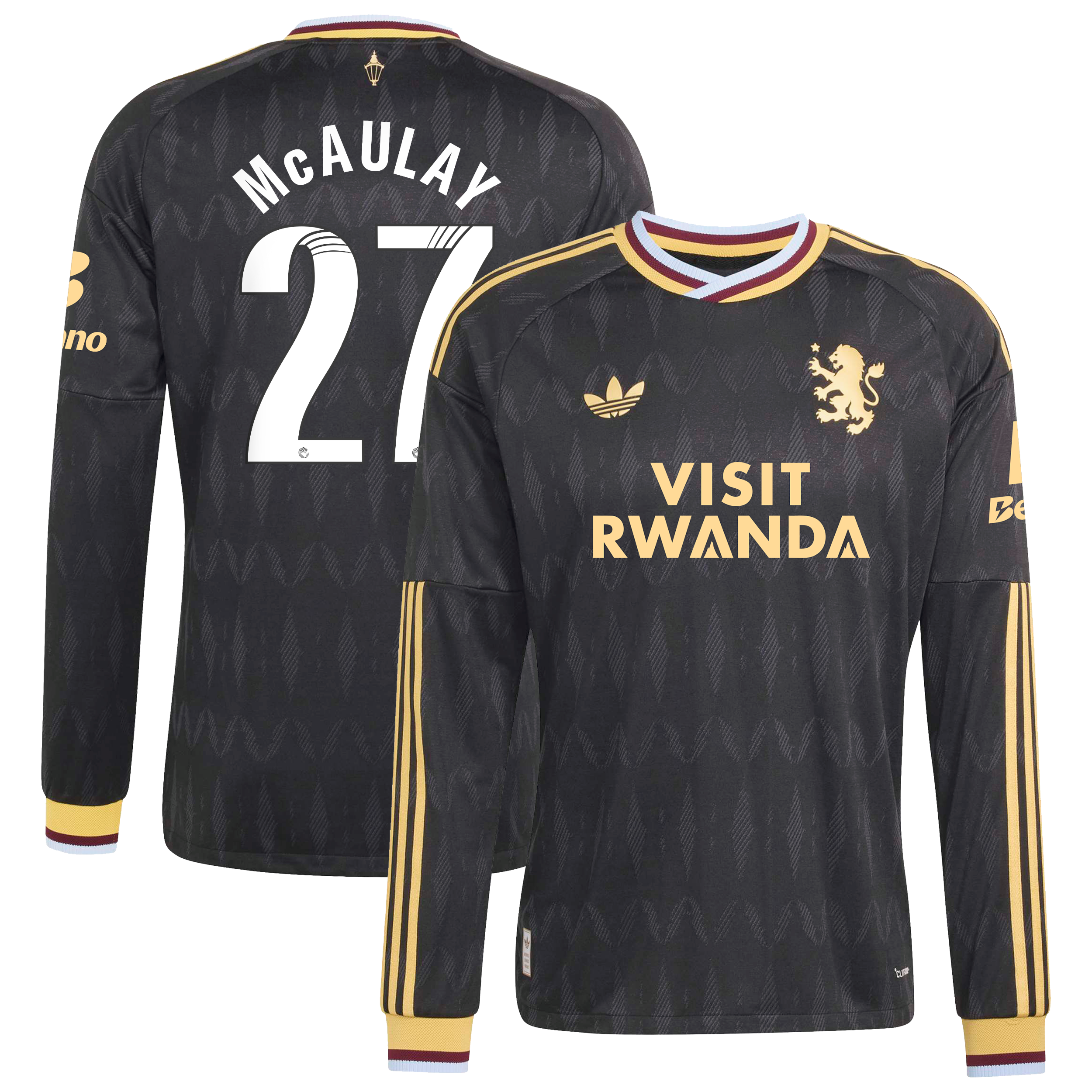 Aston Villa adidas WSL Away Authentic Shirt 2026-27 - Long Sleeve with McAulay 27 printing