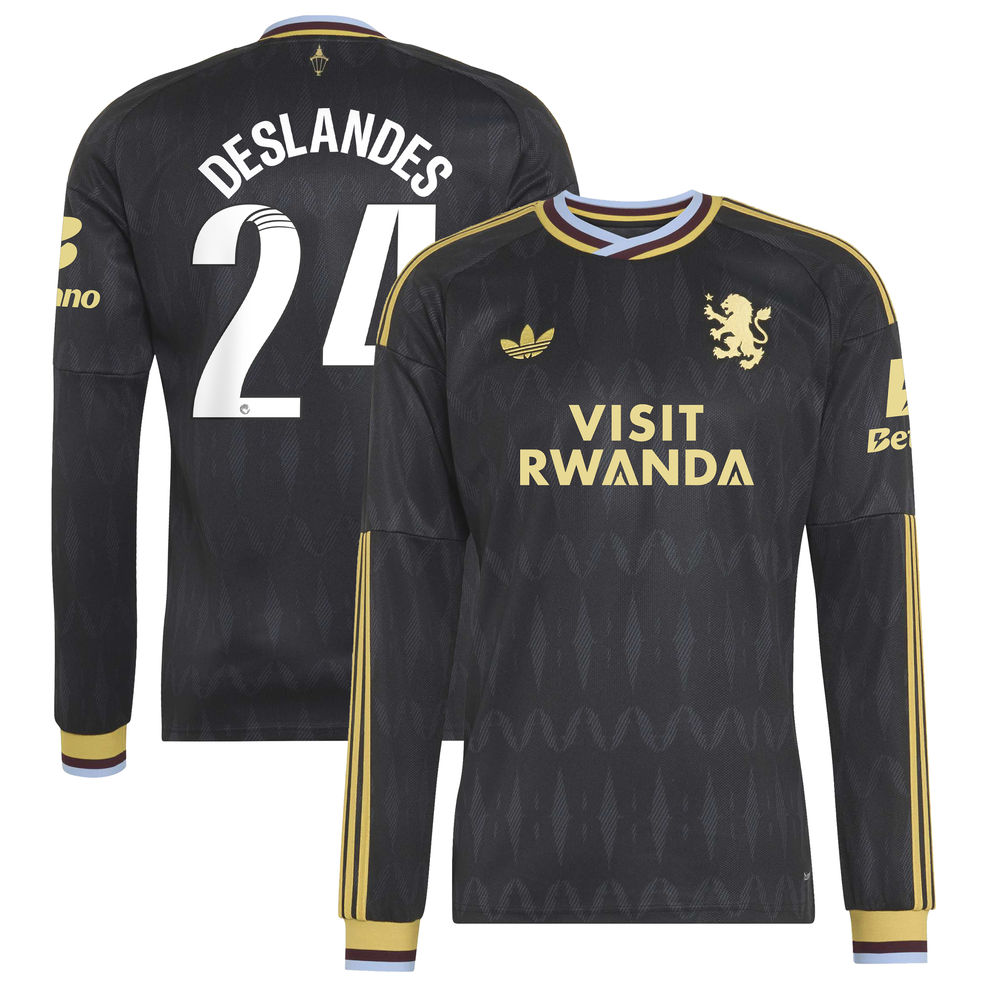 Aston Villa adidas WSL Away Shirt 2026-27 - Long Sleeve with Deslandes 24 printing, , rebel_hi-res