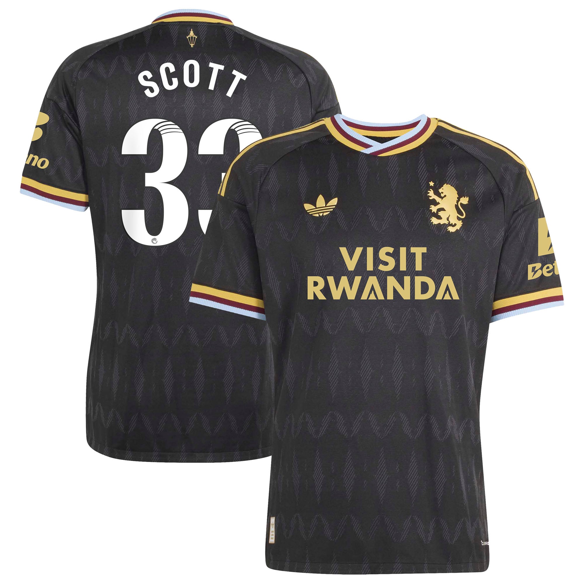 Aston Villa adidas WSL Away Authentic Shirt 2026-27 with Scott 33 printing
