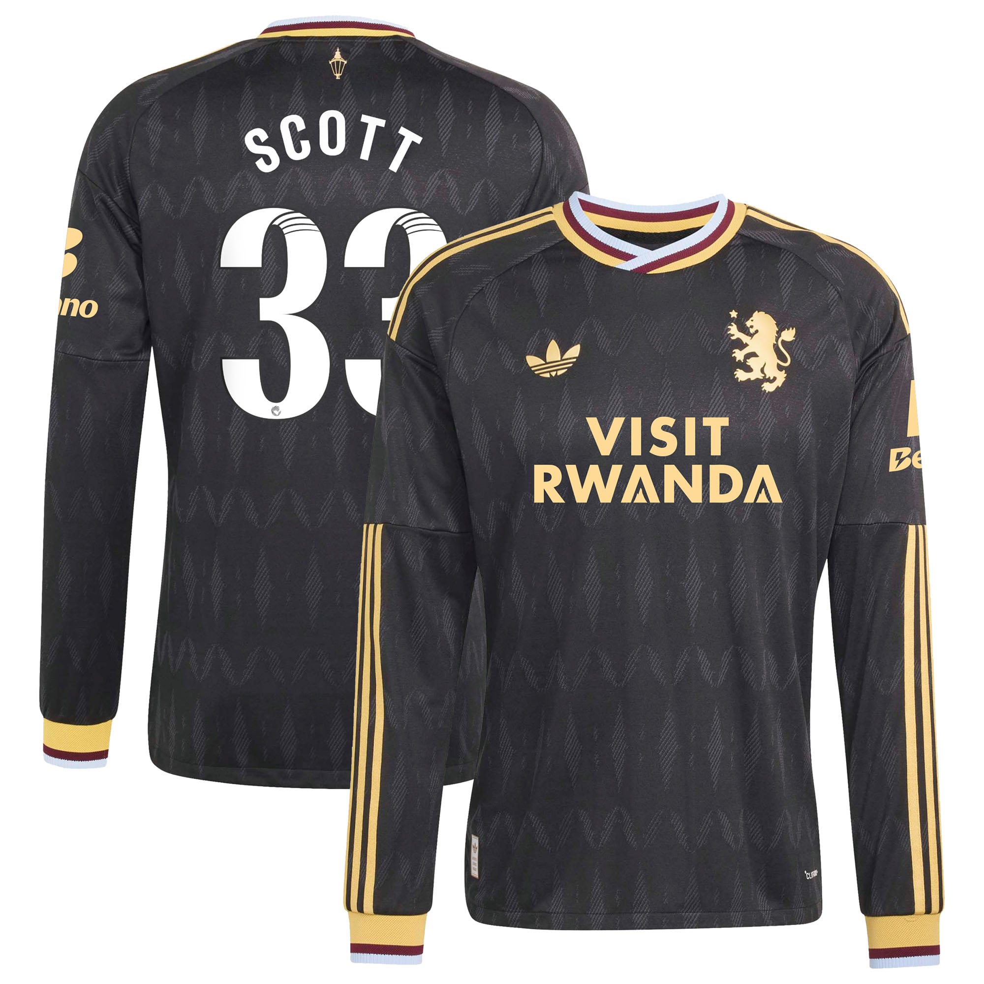 Aston Villa adidas WSL Away Authentic Shirt 2026-27 - Long Sleeve with Scott 33 printing