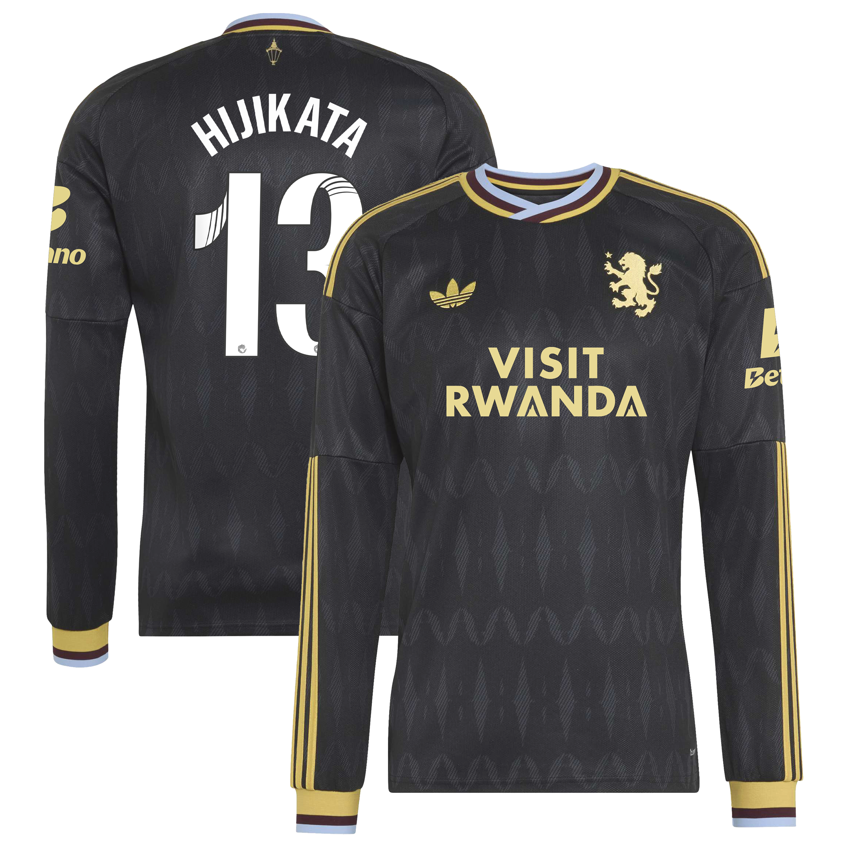 Aston Villa adidas WSL Away Shirt 2026-27 - Long Sleeve with Hijikata 13 printing, , rebel_hi-res