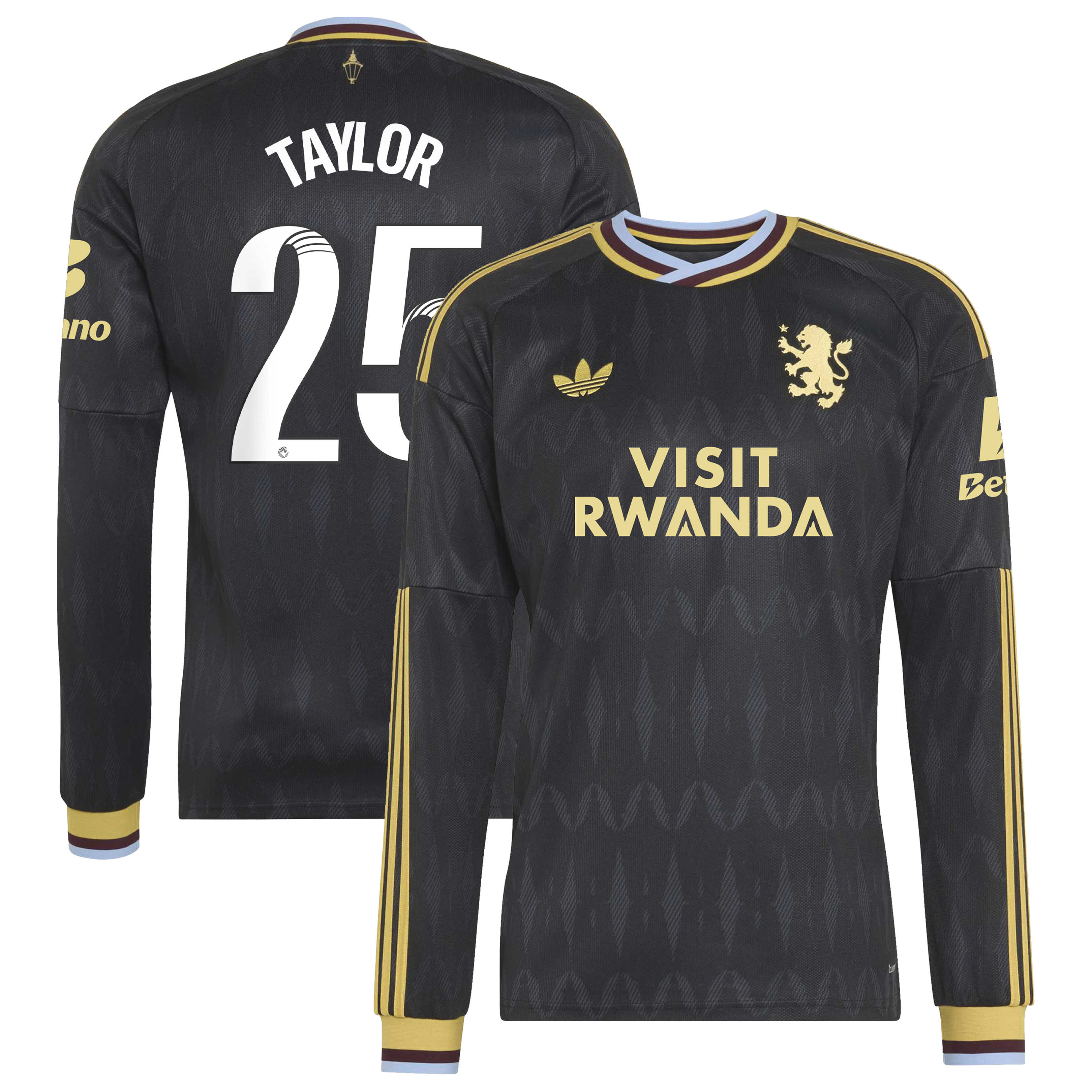 Aston Villa adidas WSL Away Shirt 2026-27 - Long Sleeve with Taylor 25 printing, , rebel_hi-res