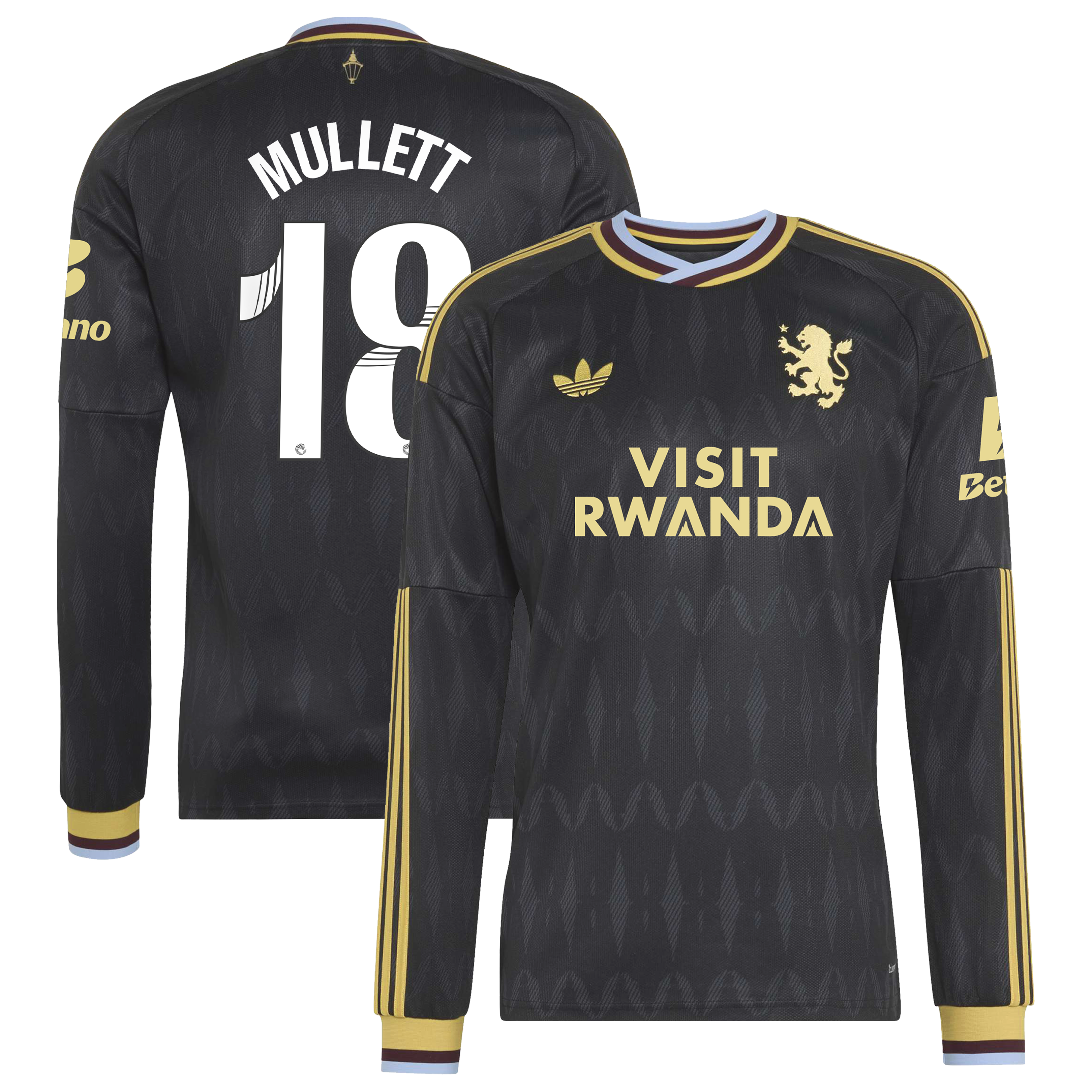 Aston Villa adidas WSL Away Shirt 2026-27 - Long Sleeve with Mullett 18 printing, , rebel_hi-res