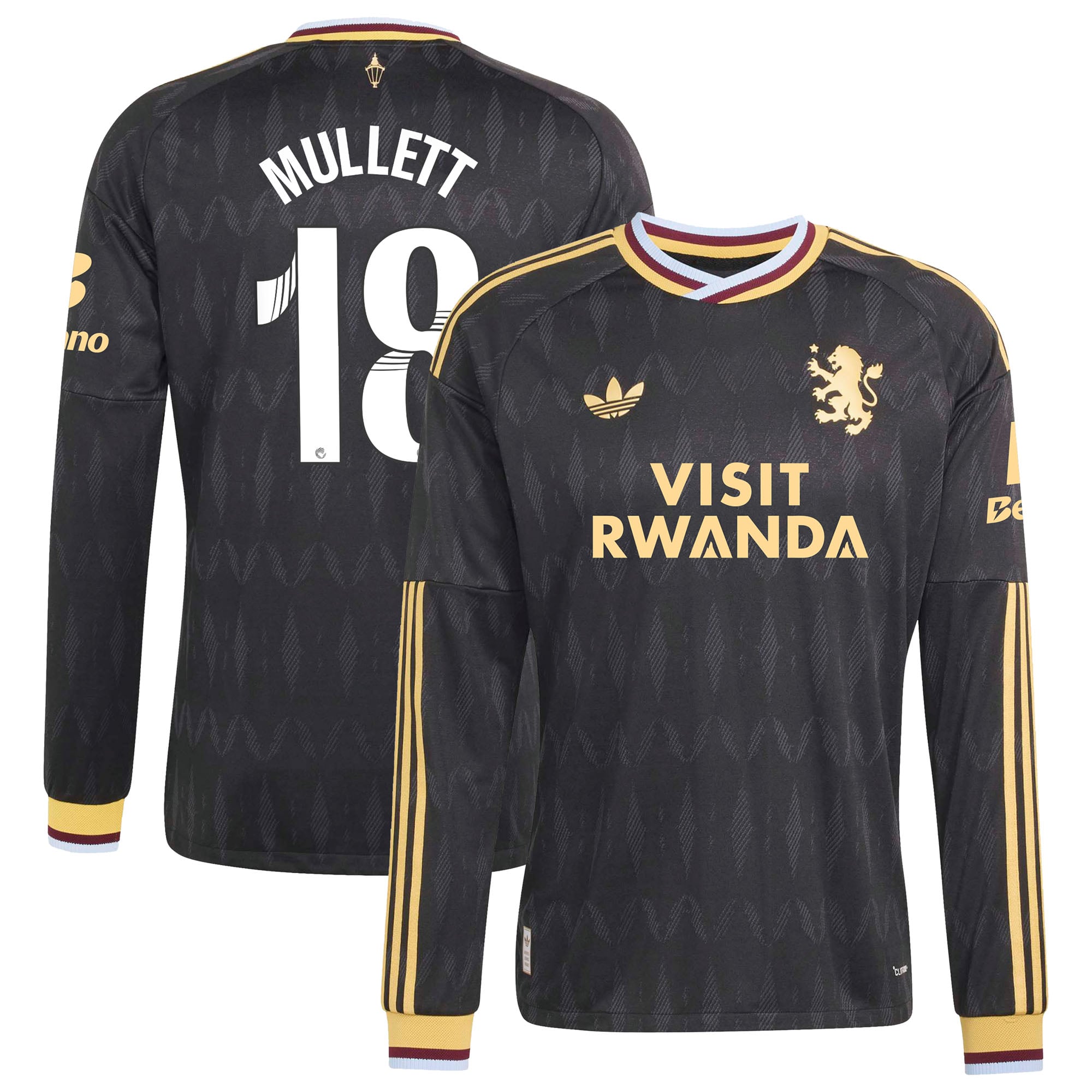 Aston Villa adidas WSL Away Authentic Shirt 2026-27 - Long Sleeve with Mullett 18 printing