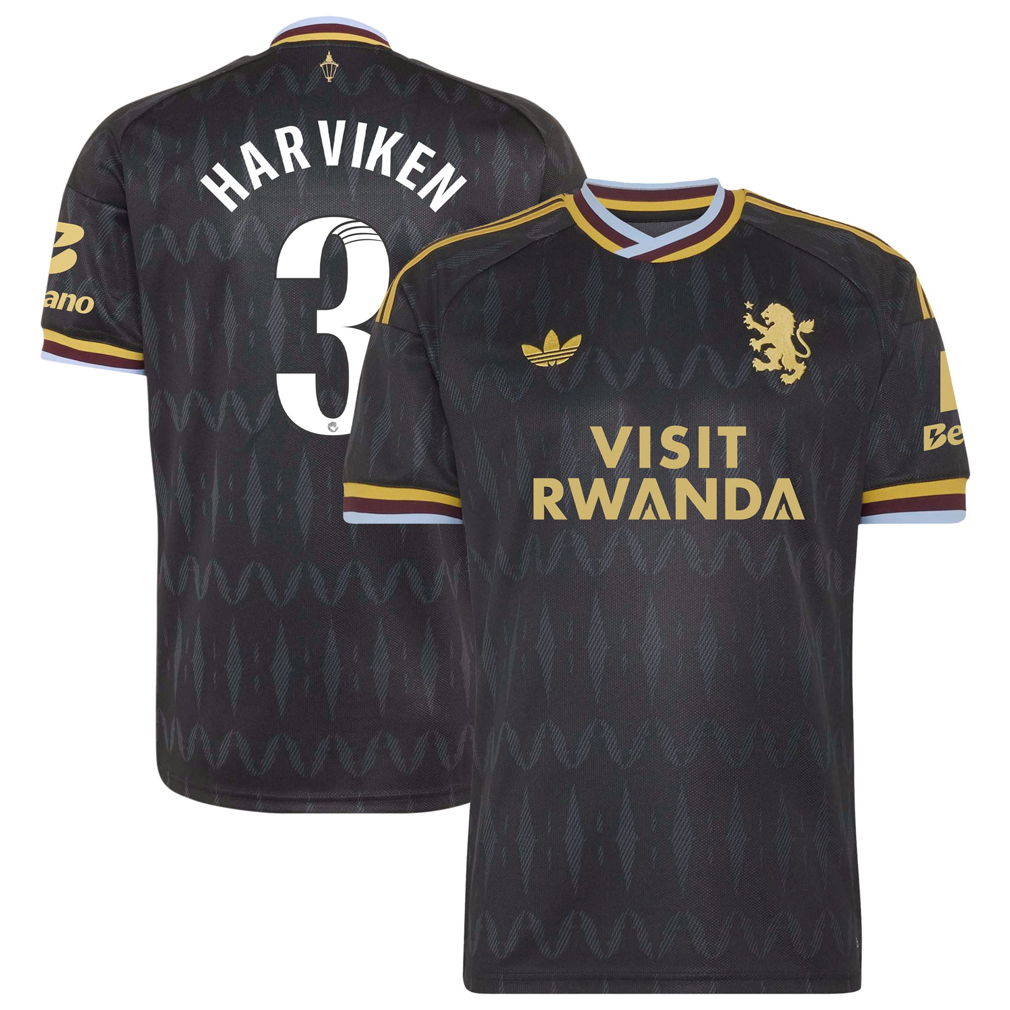 Aston Villa adidas WSL Away Shirt 2026-27 with Harviken 3 printing