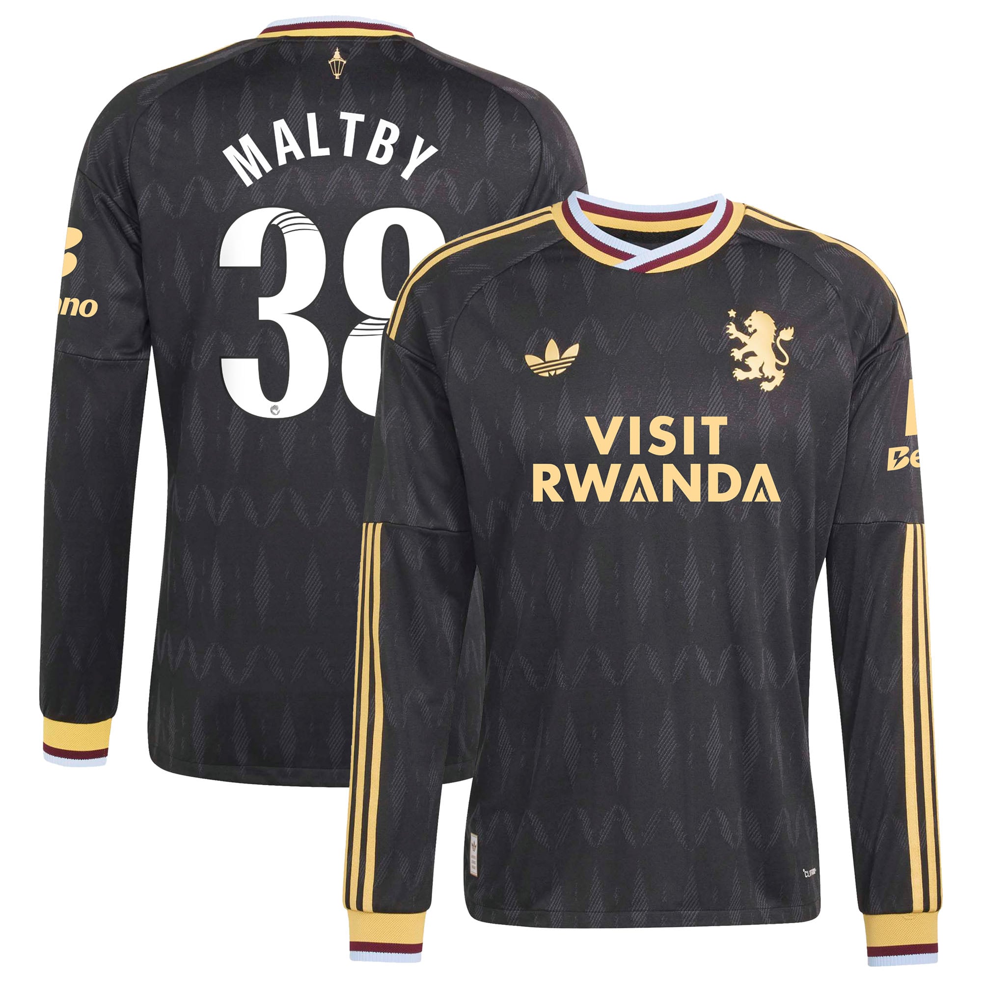 Aston Villa adidas WSL Away Authentic Shirt 2026-27 - Long Sleeve with Maltby 38 printing, , rebel_hi-res