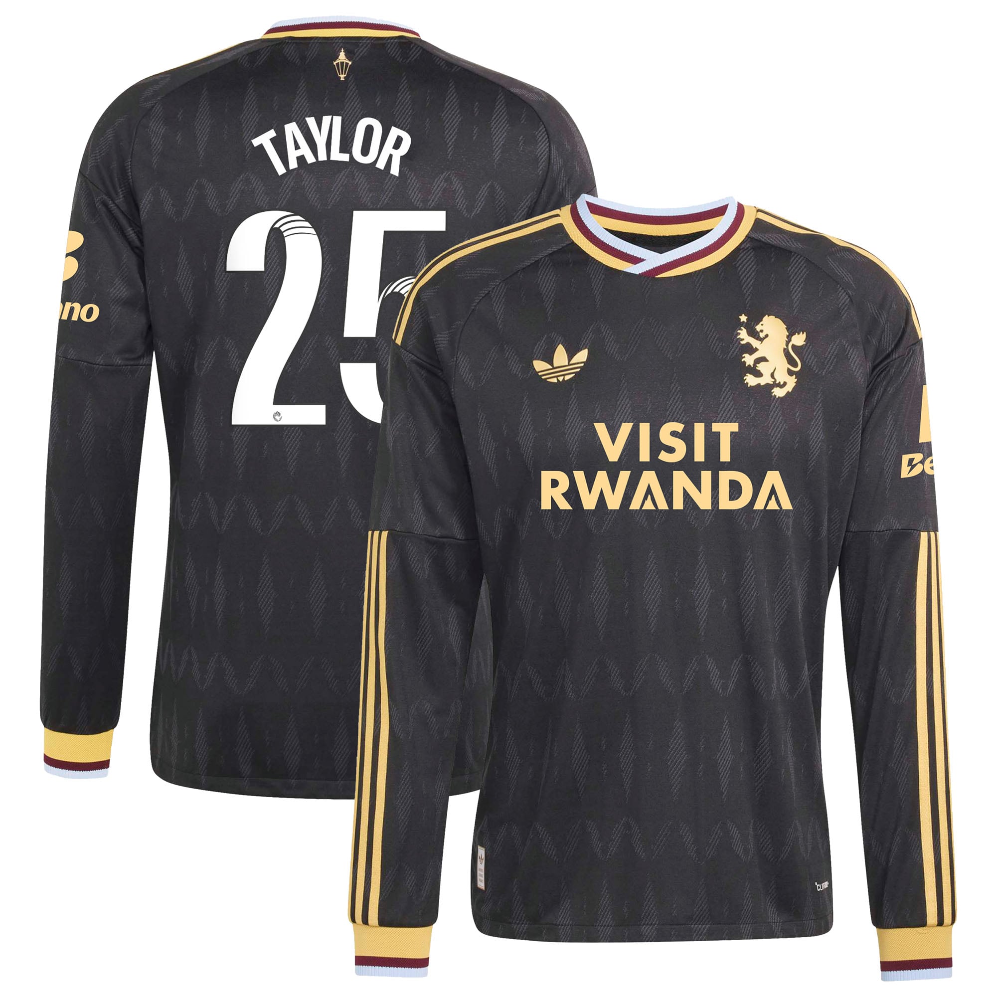Aston Villa adidas WSL Away Authentic Shirt 2026-27 - Long Sleeve with Taylor 25 printing, , rebel_hi-res