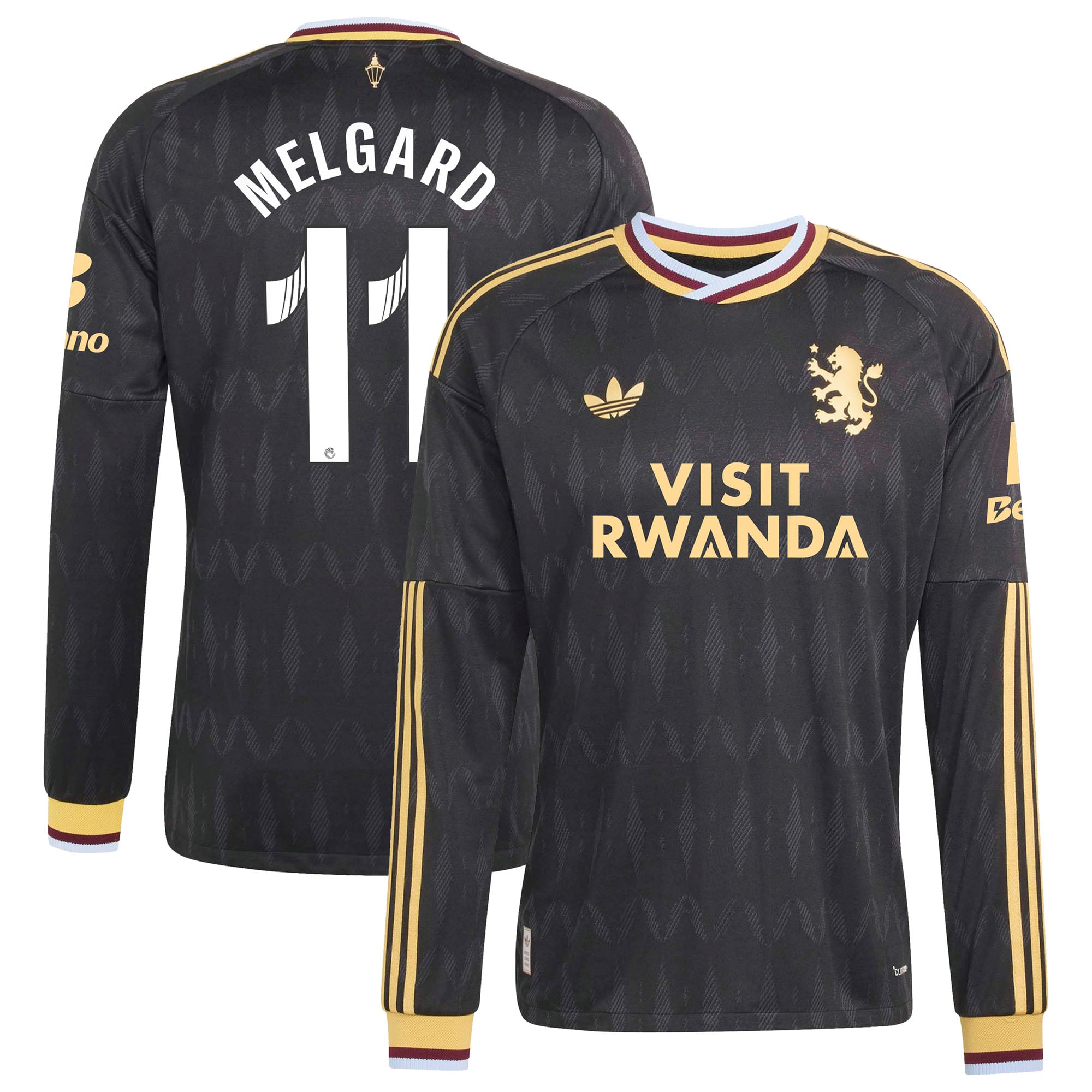 Aston Villa adidas WSL Away Authentic Shirt 2026-27 - Long Sleeve with Melgard 11 printing, , rebel_hi-res