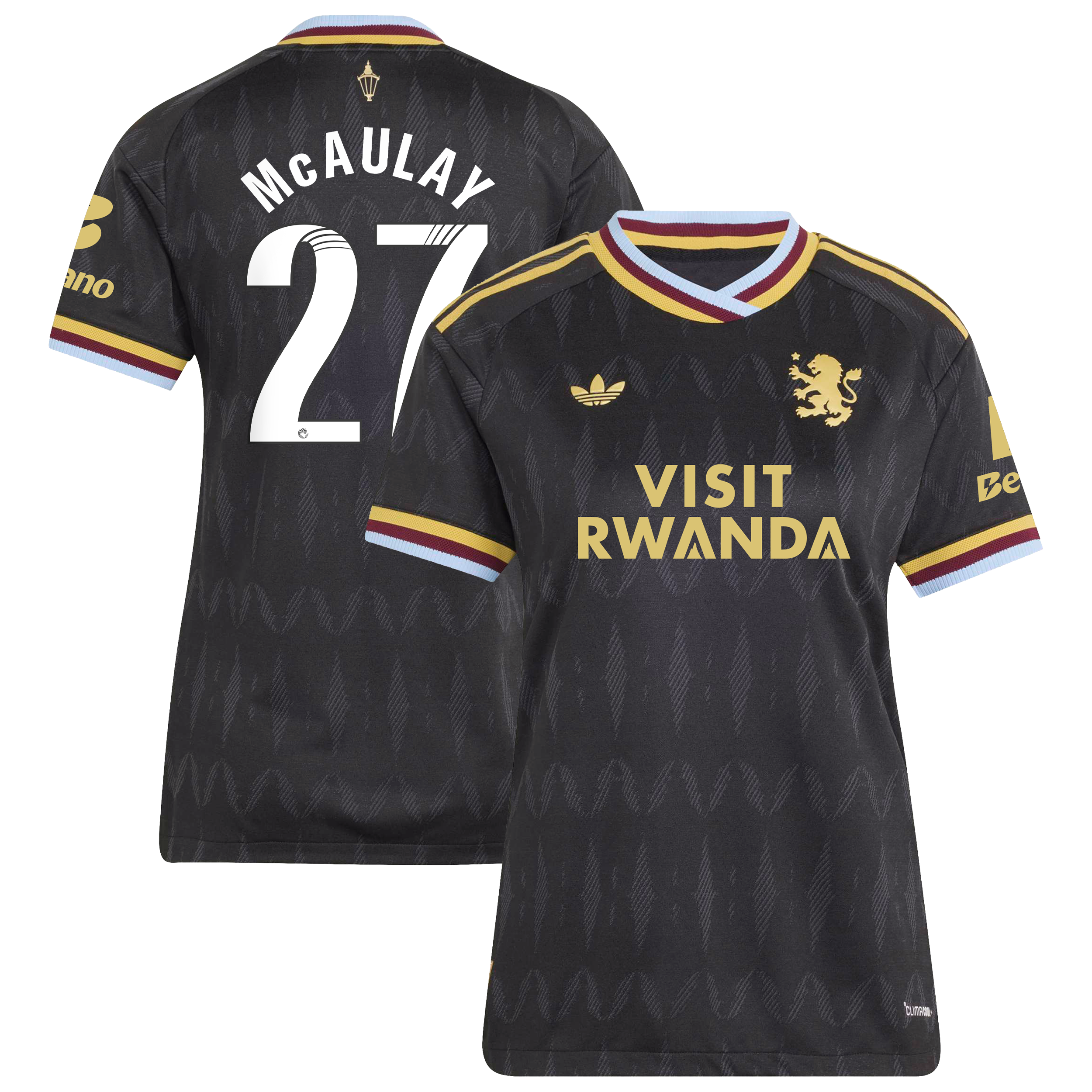 Aston Villa adidas WSL Away Authentic Shirt 2026-27 - Womens with McAulay 27 printing, , rebel_hi-res