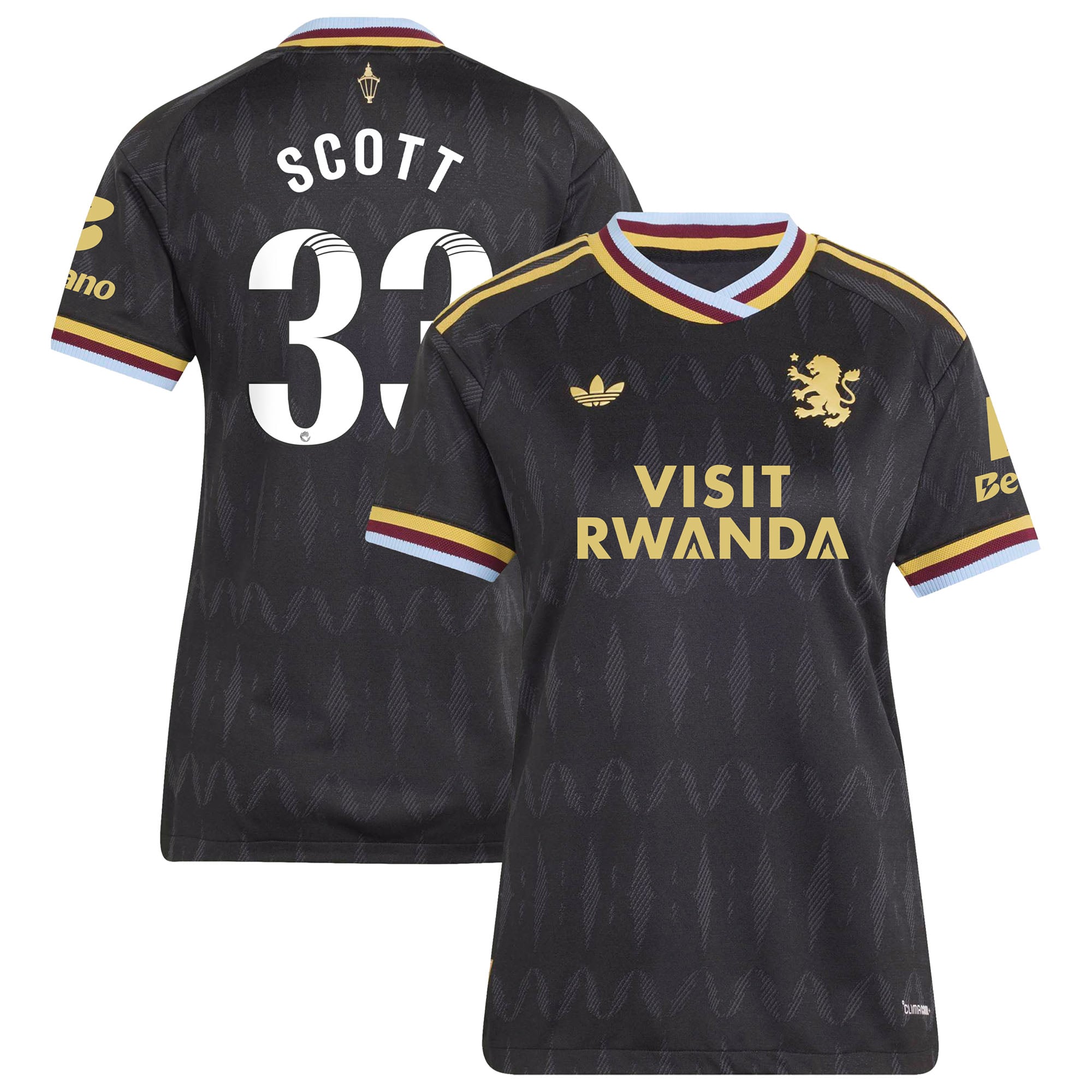 Aston Villa adidas WSL Away Authentic Shirt 2026-27 - Womens with Scott 33 printing