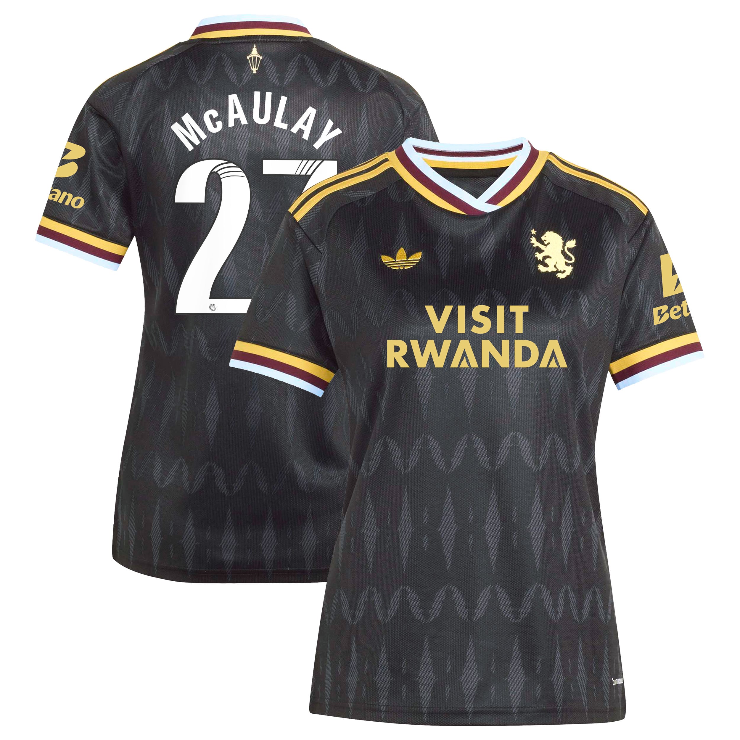 Aston Villa adidas WSL Away Shirt 2026-27 - Womens with McAulay 27 printing, , rebel_hi-res