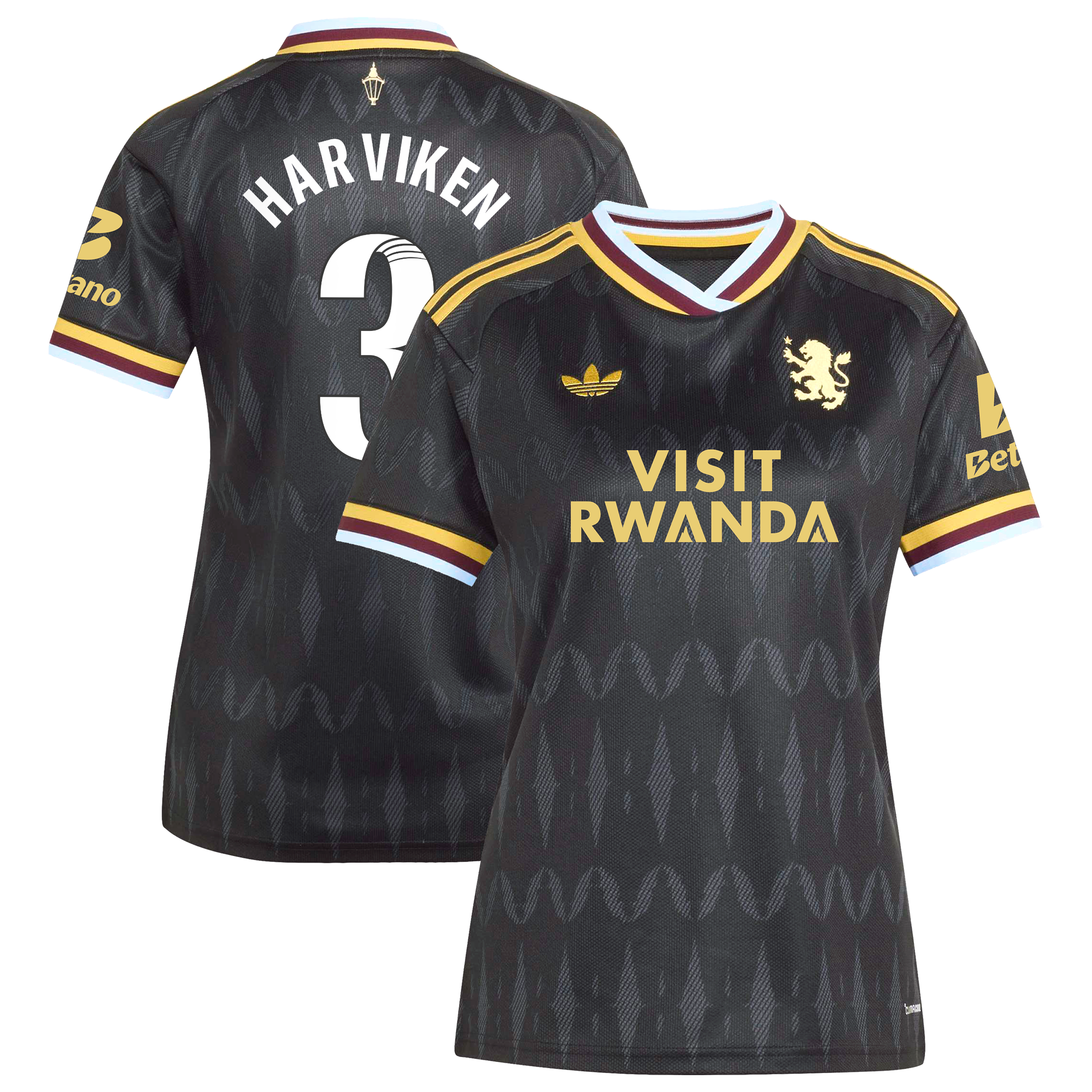 Aston Villa adidas WSL Away Shirt 2026-27 - Womens with Harviken 3 printing, , rebel_hi-res