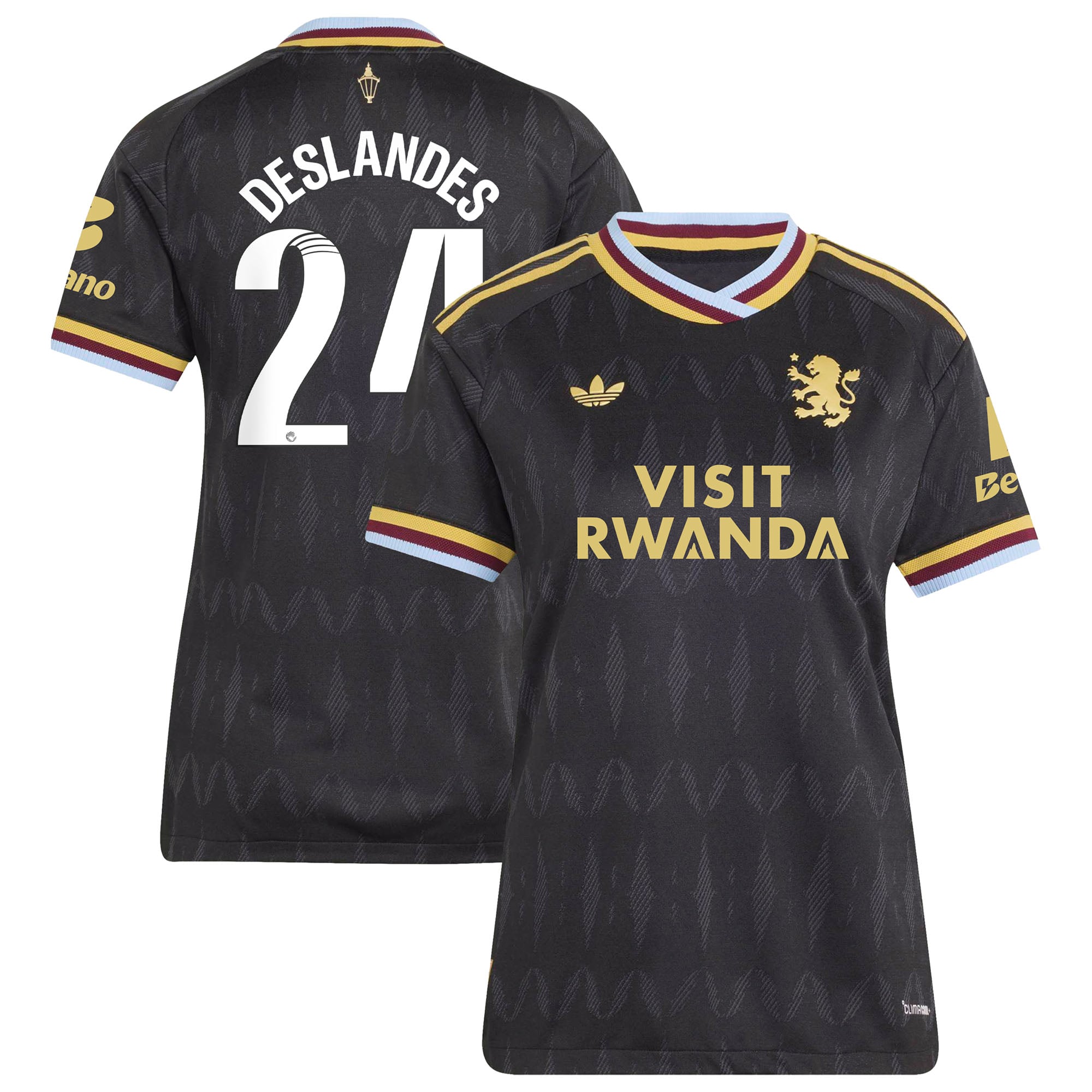 Aston Villa adidas WSL Away Authentic Shirt 2026-27 - Womens with Deslandes 24 printing