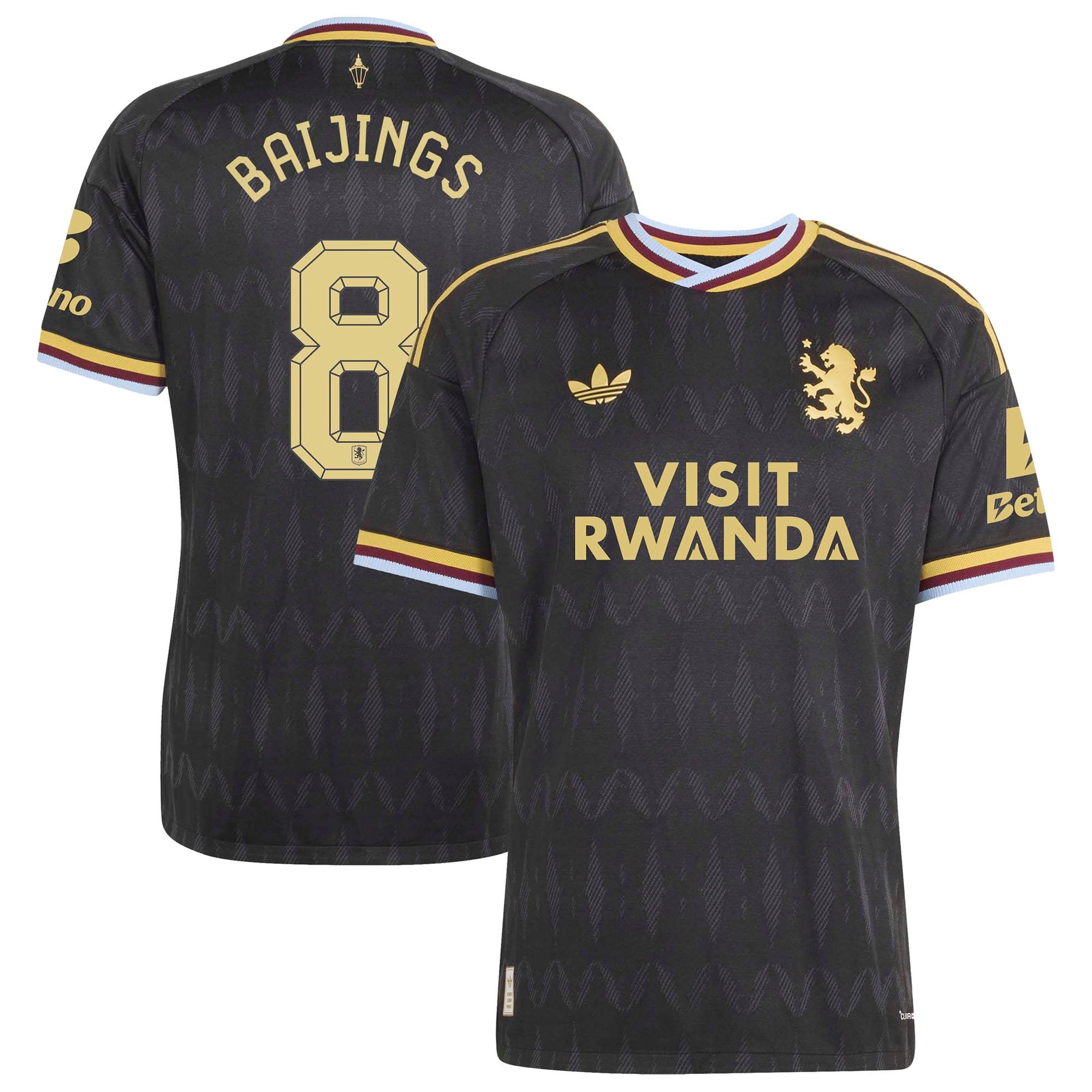 Aston Villa adidas Away Authentic Shirt 2026-27 with Baijings 8 Cup printing