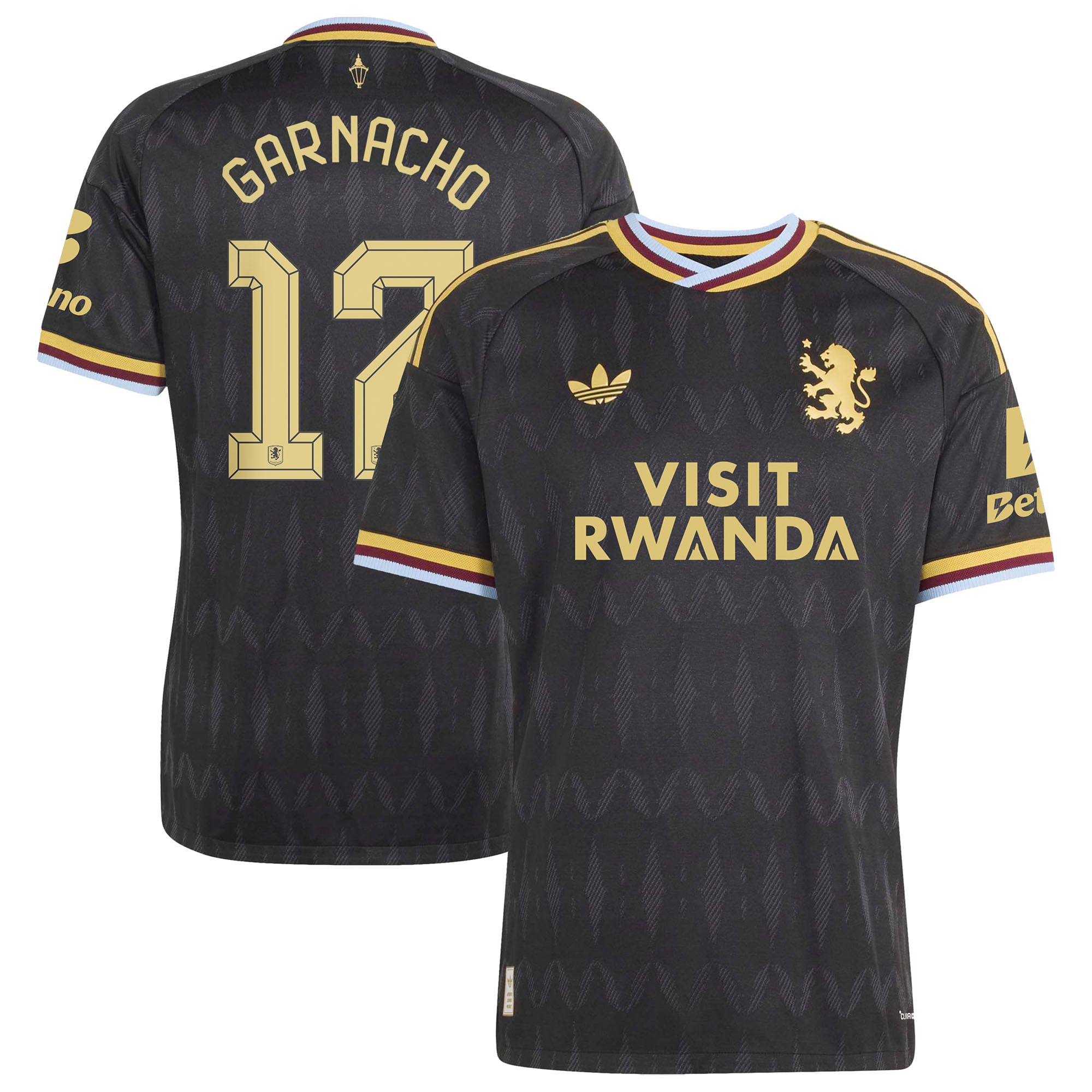 Aston Villa adidas Away Authentic Shirt 2026-27 with Garnacho 17 Cup printing