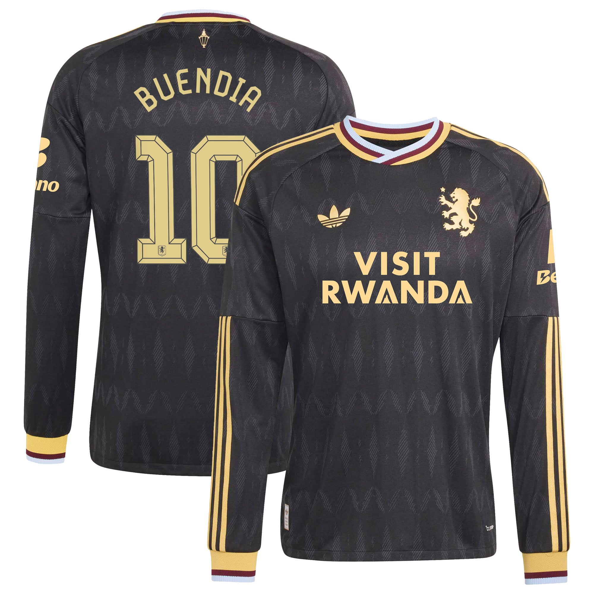 Aston Villa adidas Away Authentic Shirt 2026-27 - Long Sleeve with Buendia 10 Cup printing
