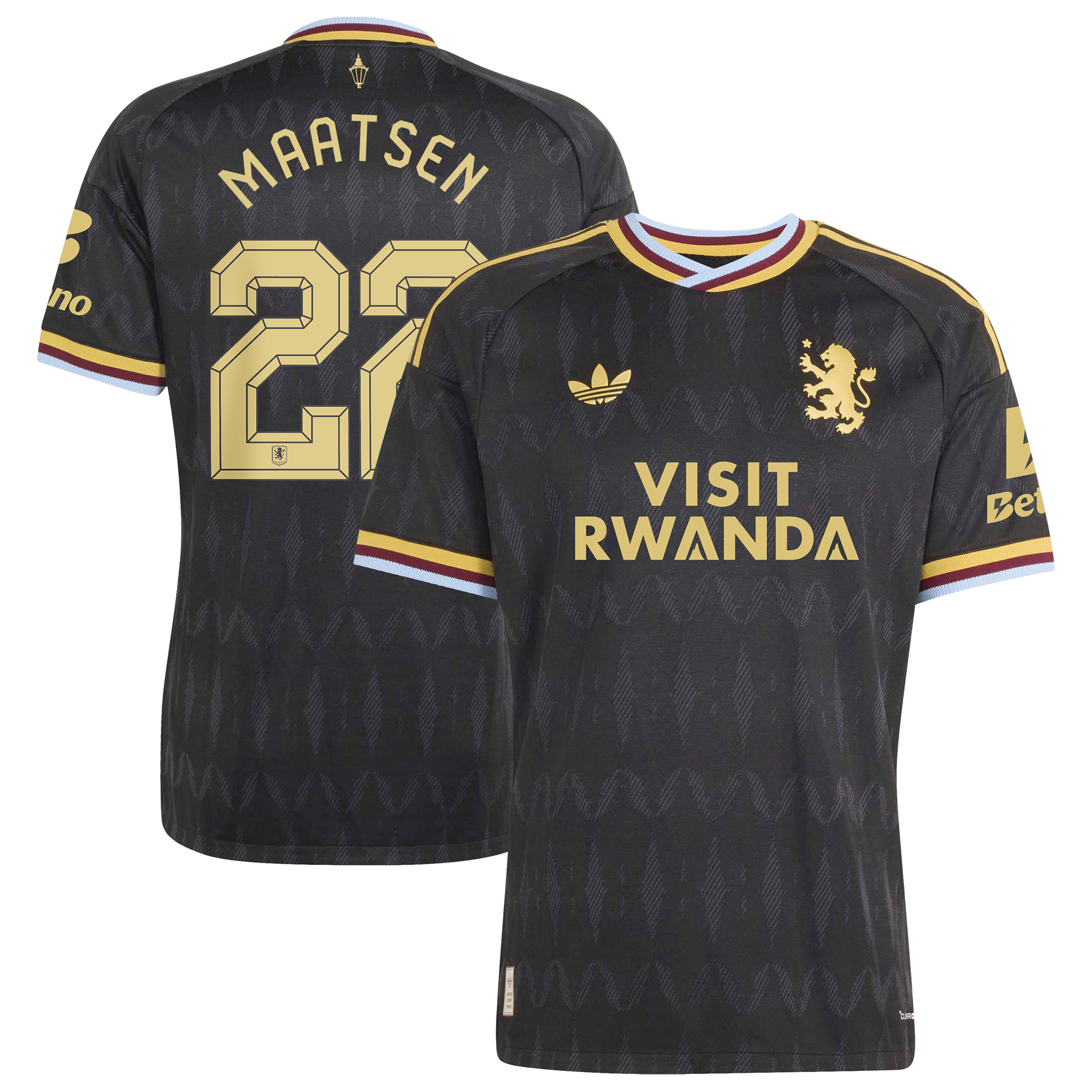 Aston Villa adidas Away Authentic Shirt 2026-27 with Maatsen 22 Cup printing
