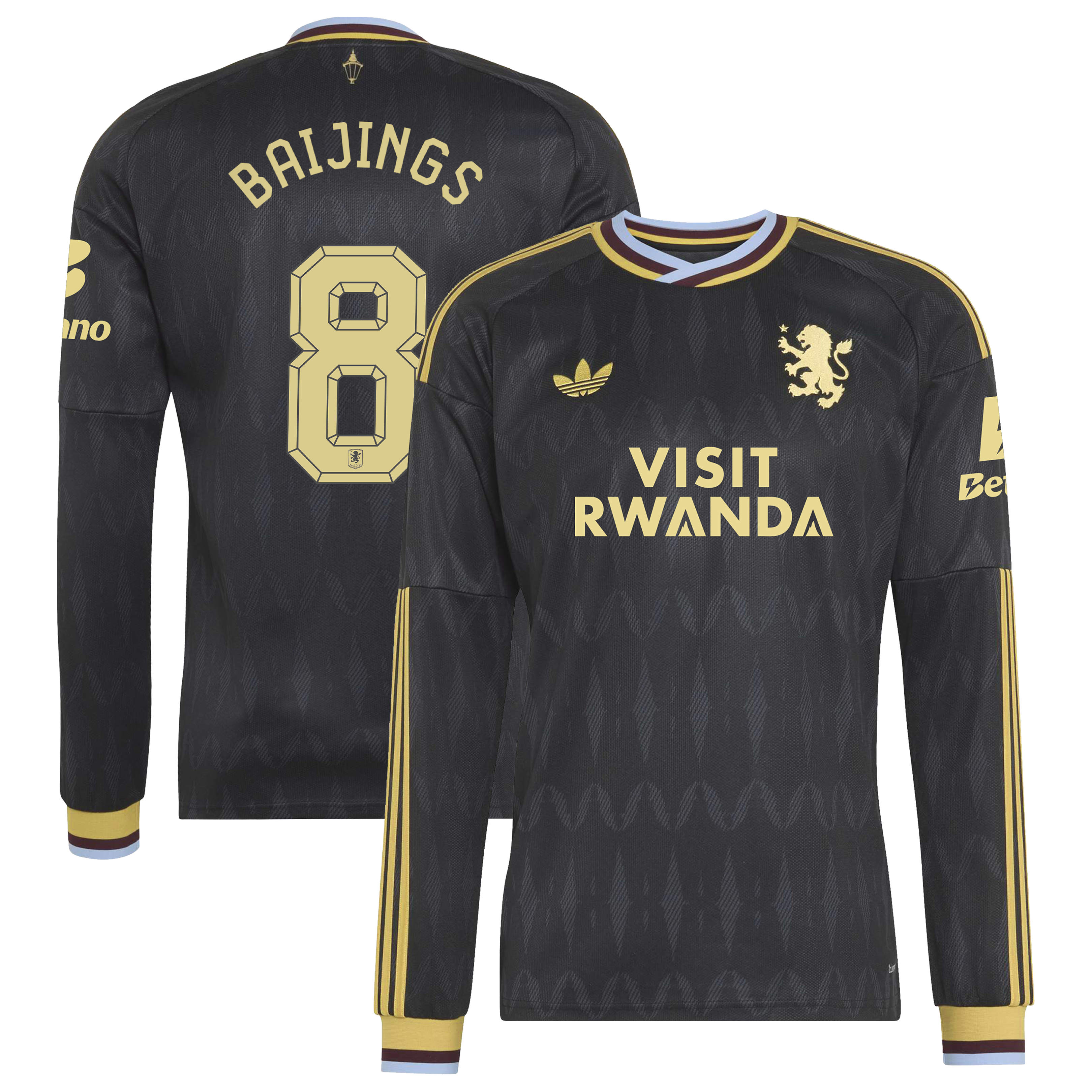 Aston Villa adidas Away Shirt 2026-27 - Long Sleeve with Baijings 8 Cup printing, , rebel_hi-res
