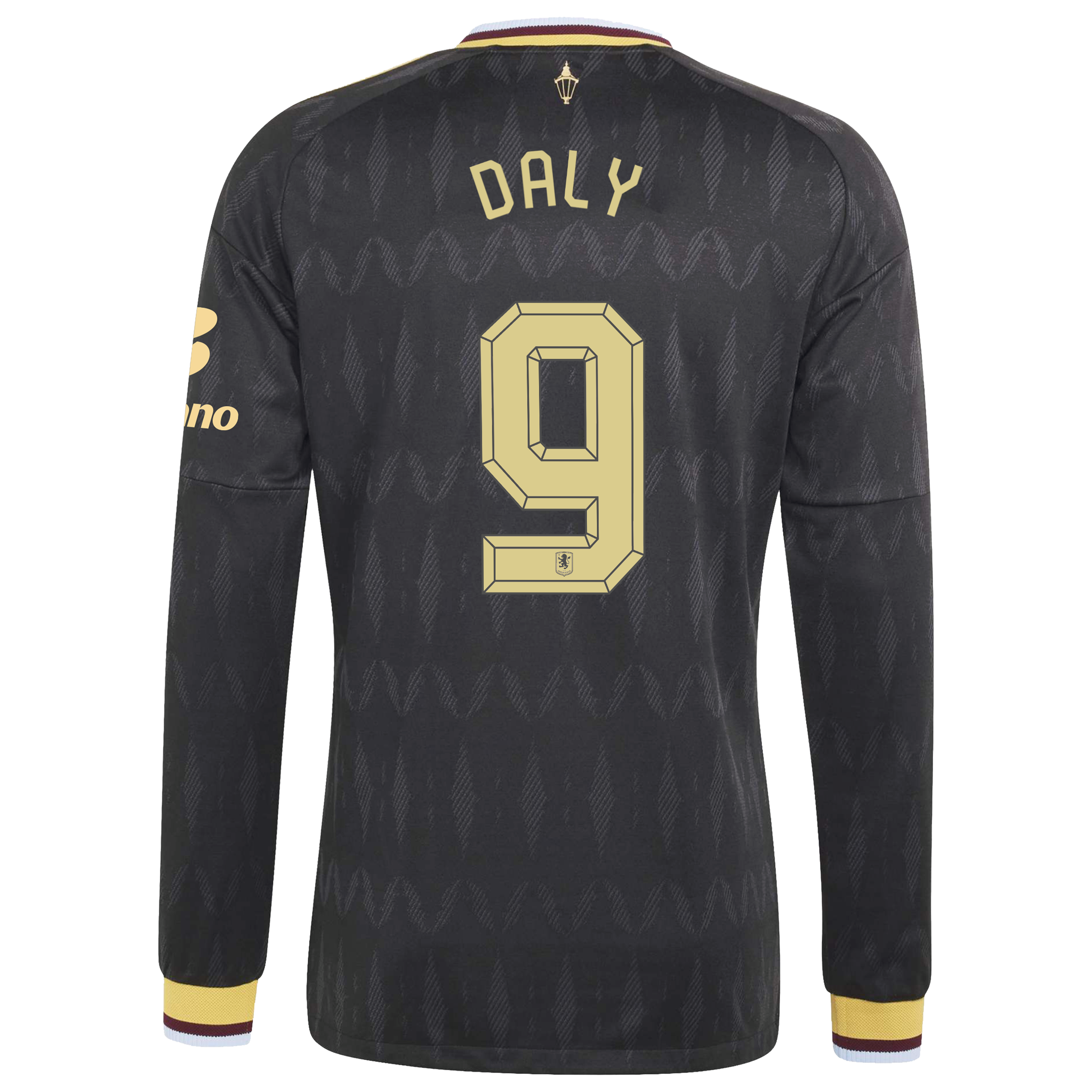 Aston Villa adidas Away Authentic Shirt 2026-27 - Long Sleeve with Daly 9 Cup printing, , rebel_hi-res