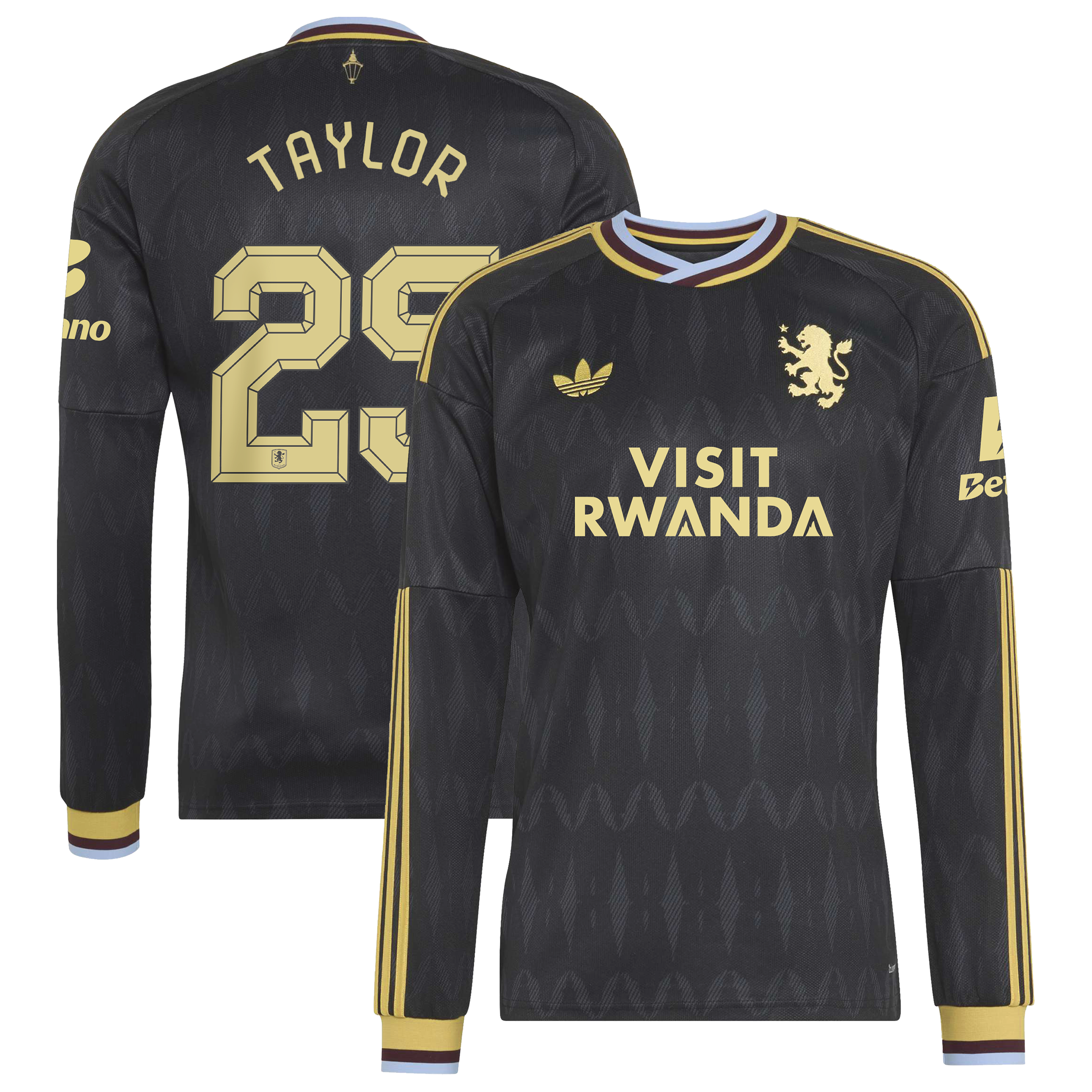 Aston Villa adidas Away Shirt 2026-27 - Long Sleeve with Taylor 25 Cup printing, , rebel_hi-res