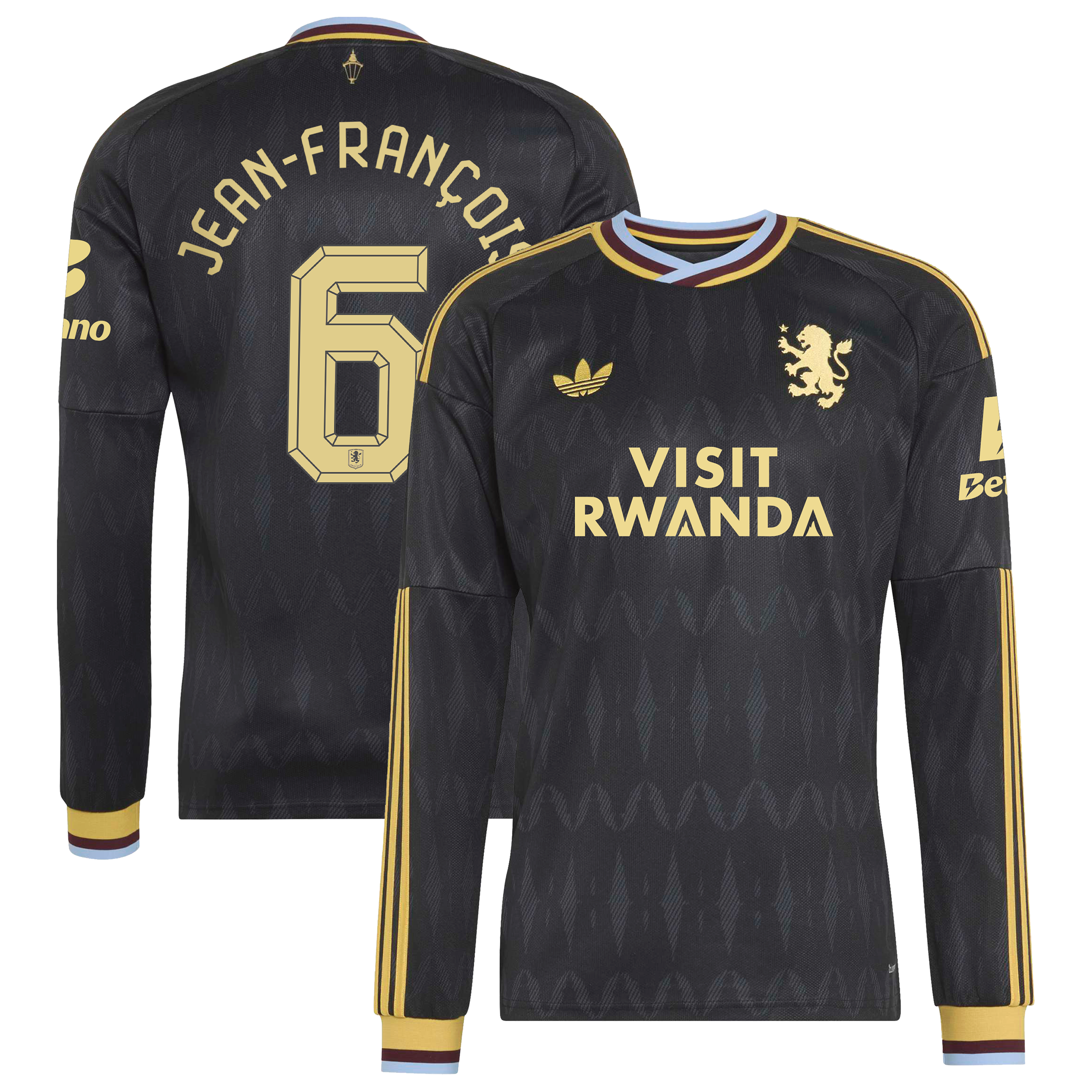 Aston Villa adidas Away Shirt 2026-27 - Long Sleeve with Jean-fran&ccedil;ois 6 Cup printing, , rebel_hi-res