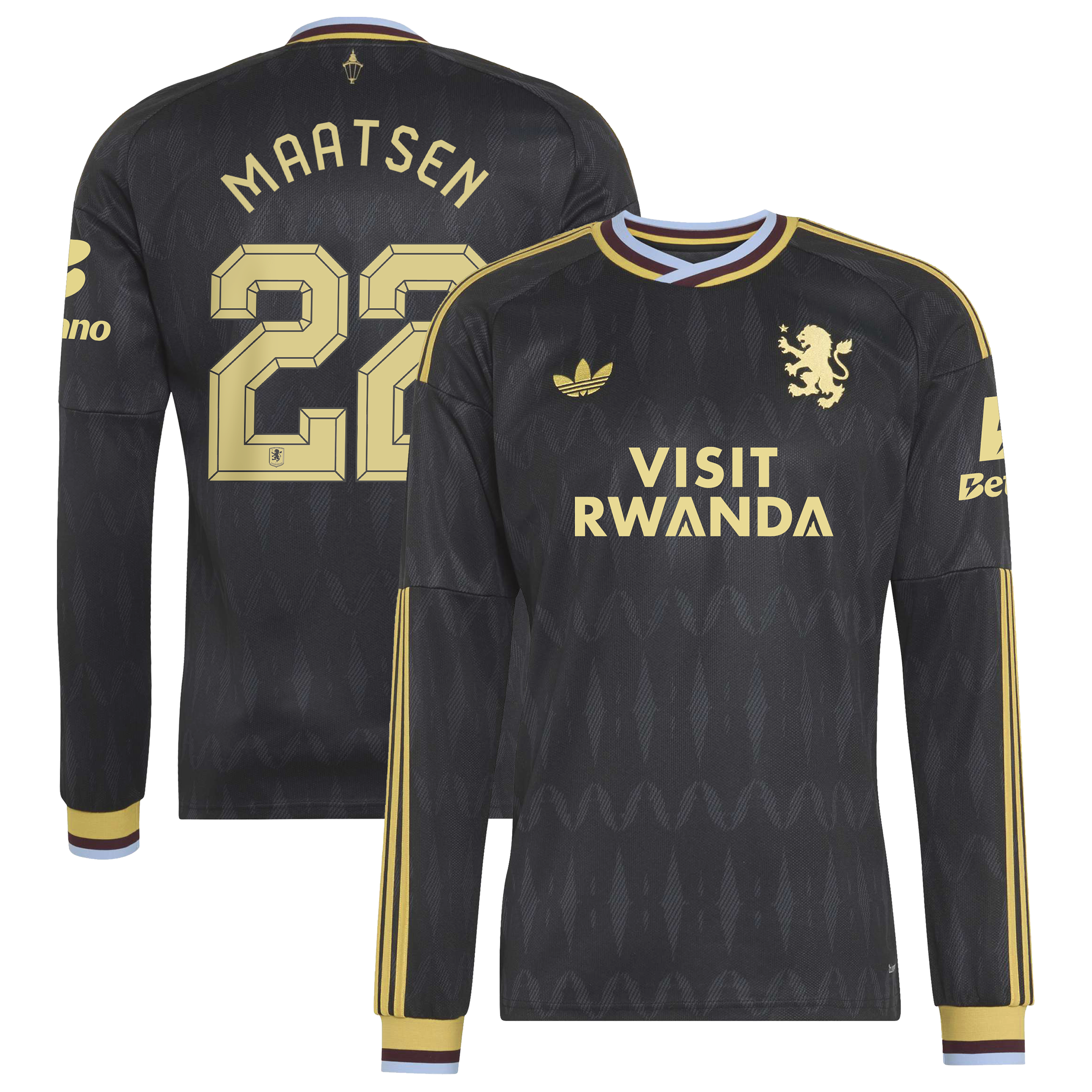 Aston Villa adidas Away Shirt 2026-27 - Long Sleeve with Maatsen 22 Cup printing, , rebel_hi-res