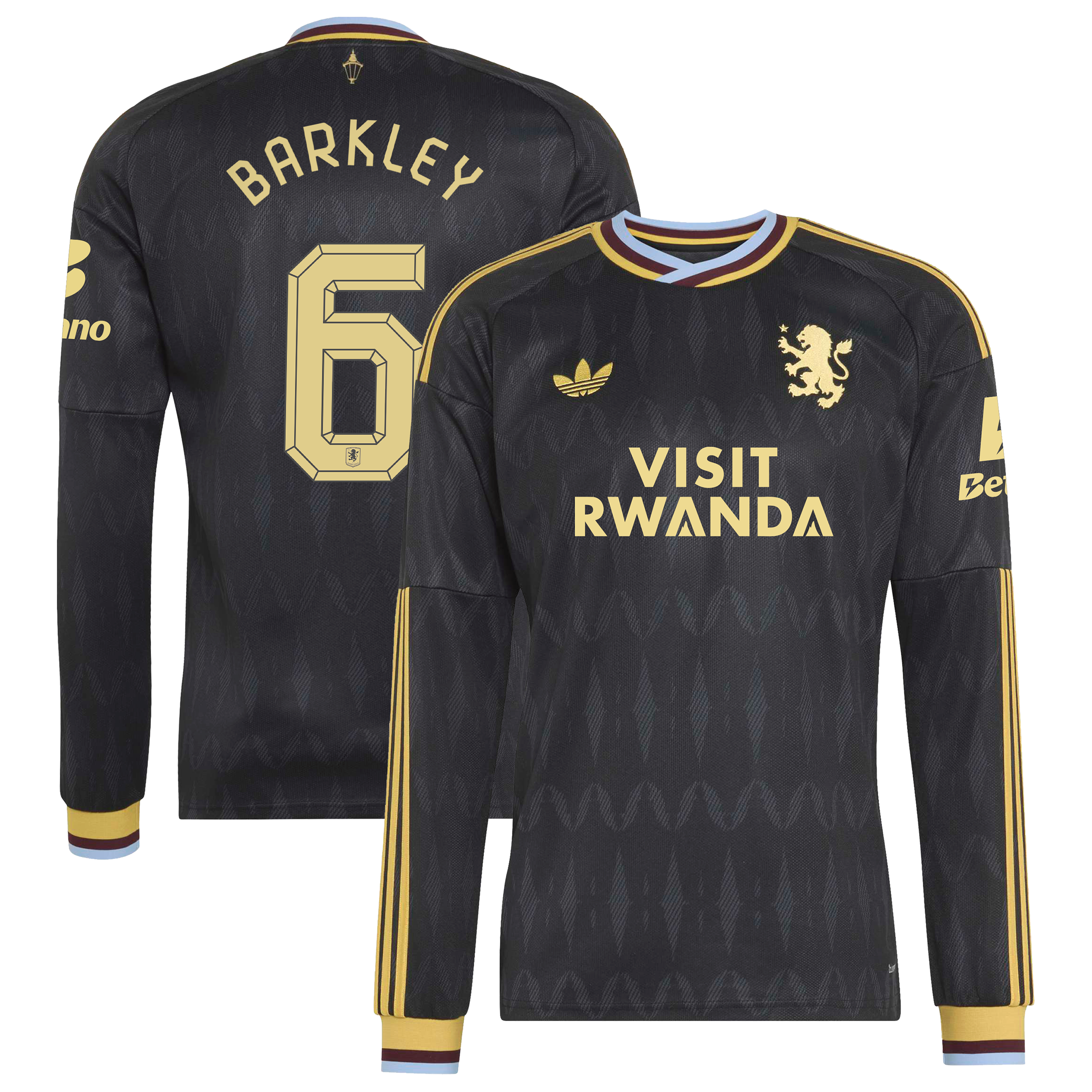Aston Villa adidas Away Shirt 2026-27 - Long Sleeve with Barkley 6 Cup printing, , rebel_hi-res