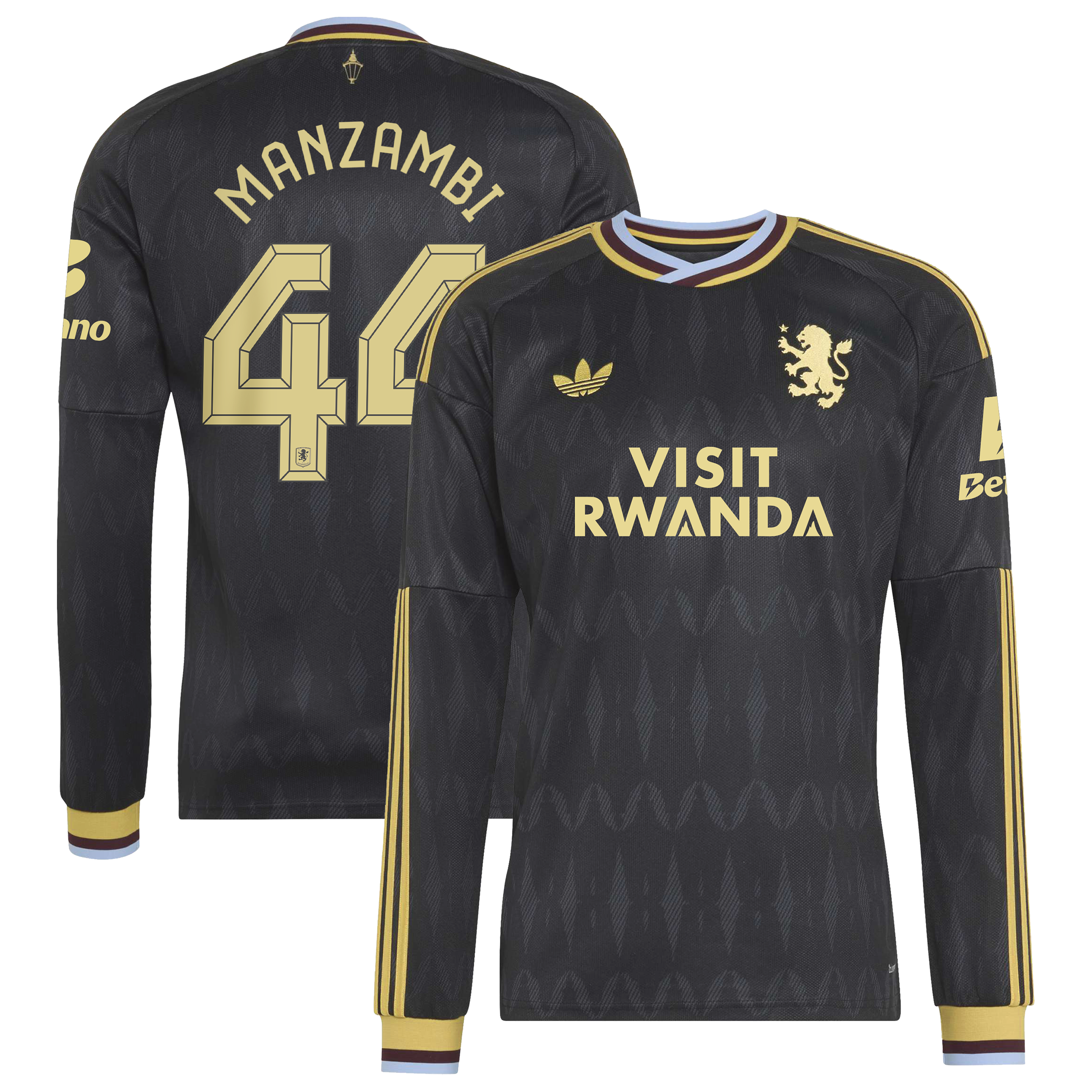 Aston Villa adidas Away Shirt 2026-27 - Long Sleeve with Manzambi 44 Cup printing, , rebel_hi-res
