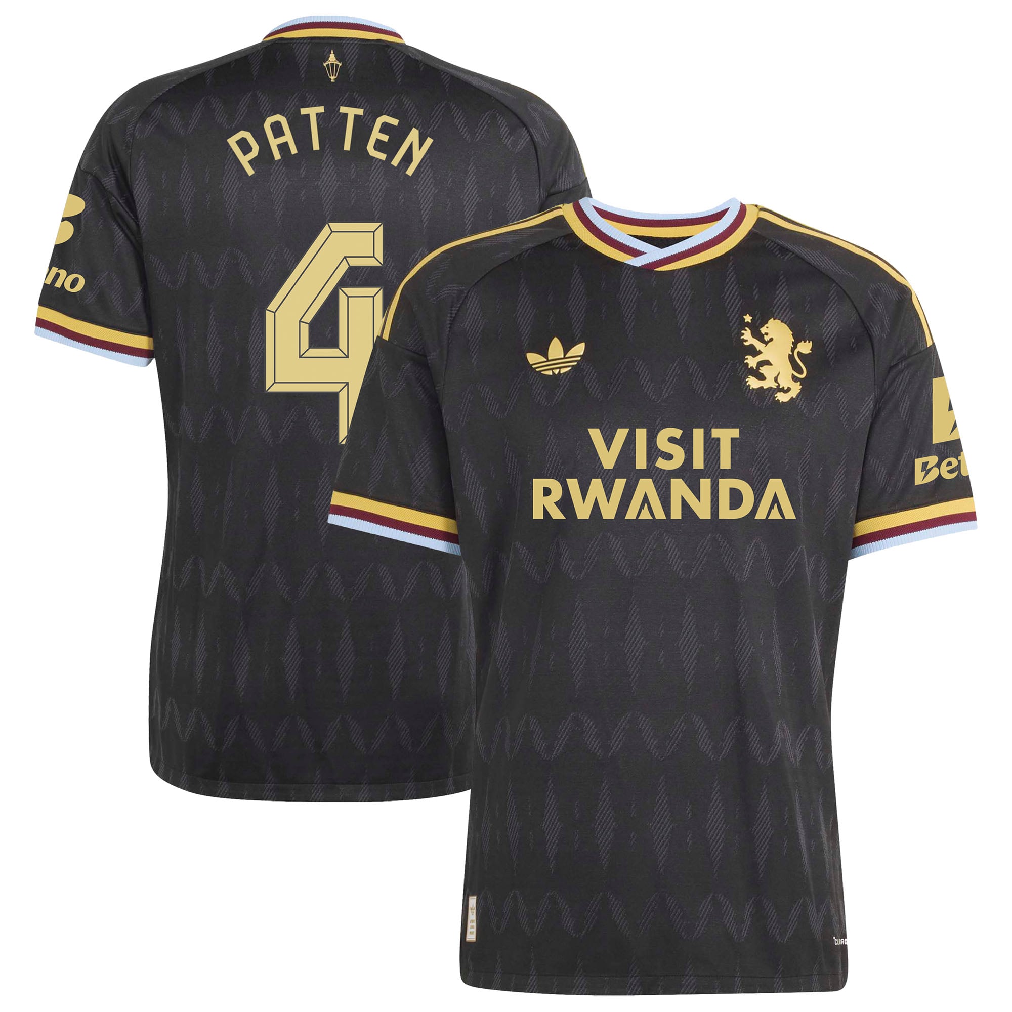 Aston Villa adidas Away Authentic Shirt 2026-27 with Patten 4 Cup printing