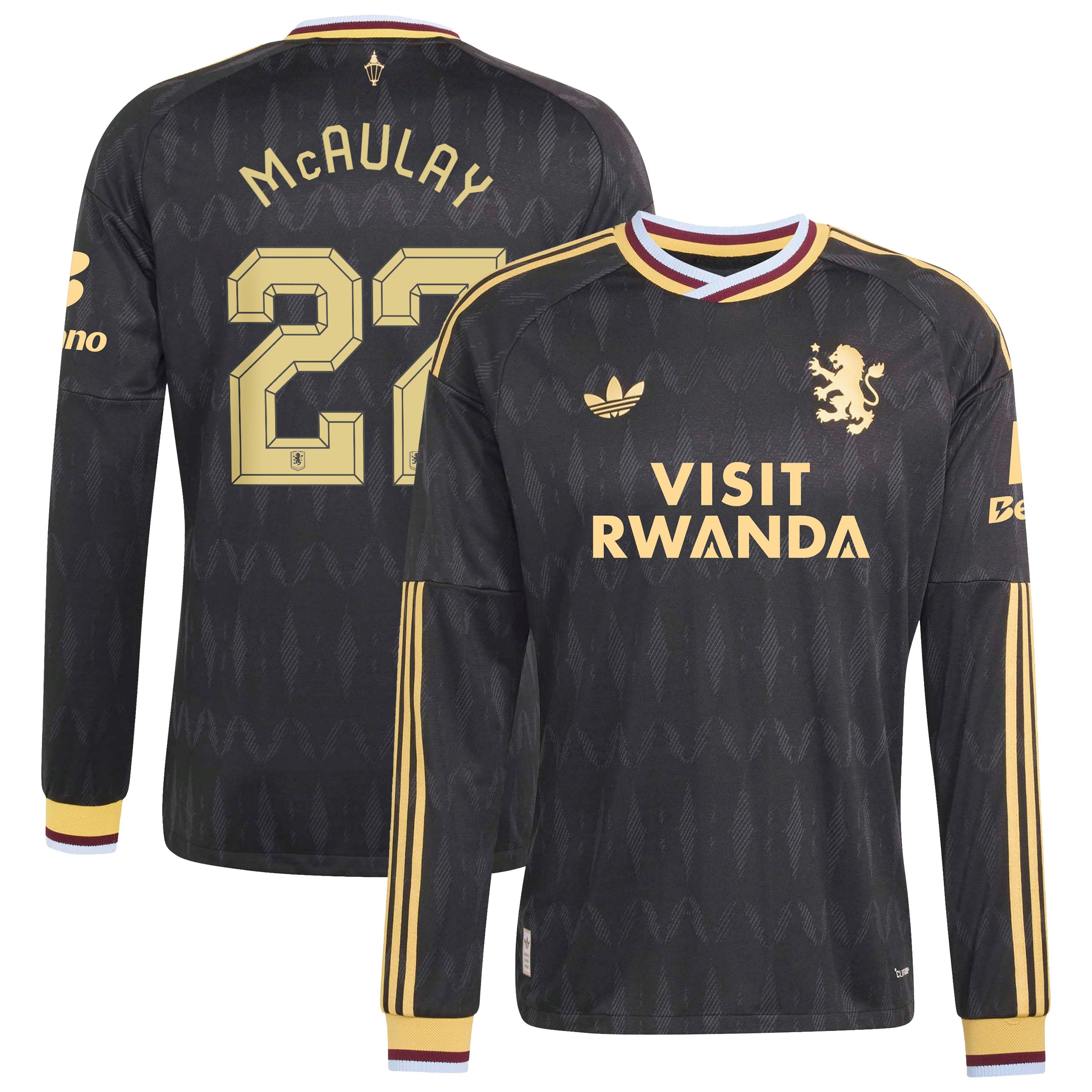 Aston Villa adidas Away Authentic Shirt 2026-27 - Long Sleeve with McAulay 27 Cup printing, , rebel_hi-res