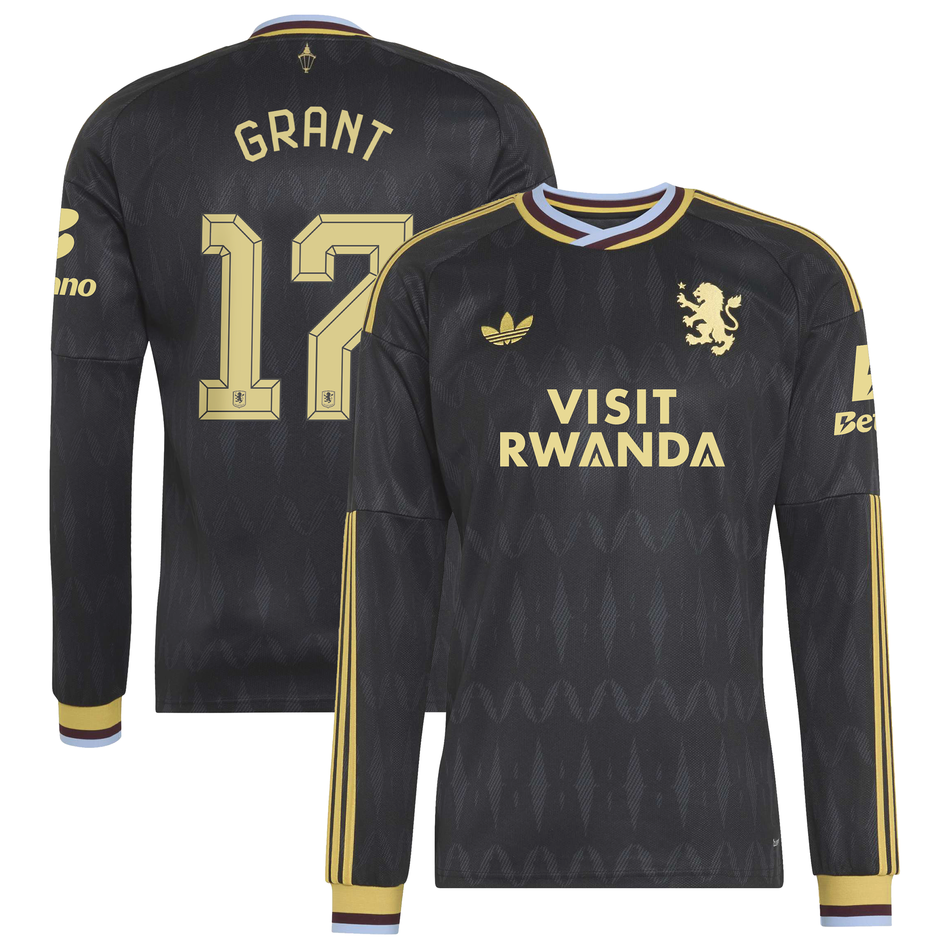Aston Villa adidas Away Shirt 2026-27 - Long Sleeve with Grant 17 Cup printing, , rebel_hi-res