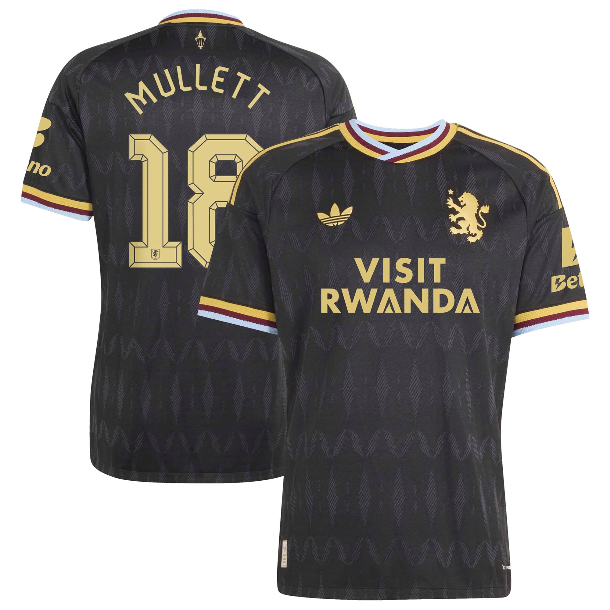 Aston Villa adidas Away Authentic Shirt 2026-27 with Mullett 18 Cup printing