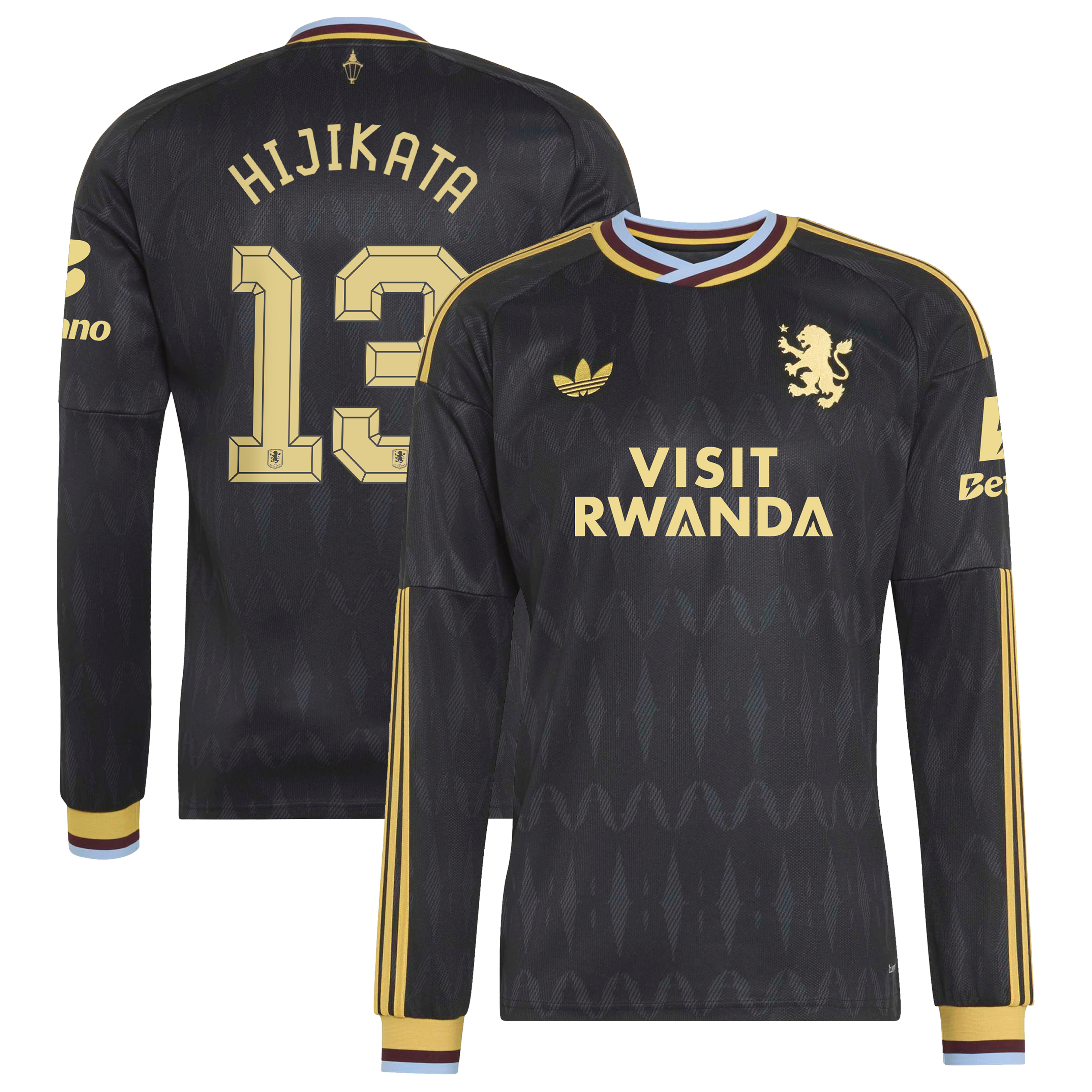 Aston Villa adidas Away Shirt 2026-27 - Long Sleeve with Hijikata 13 Cup printing, , rebel_hi-res