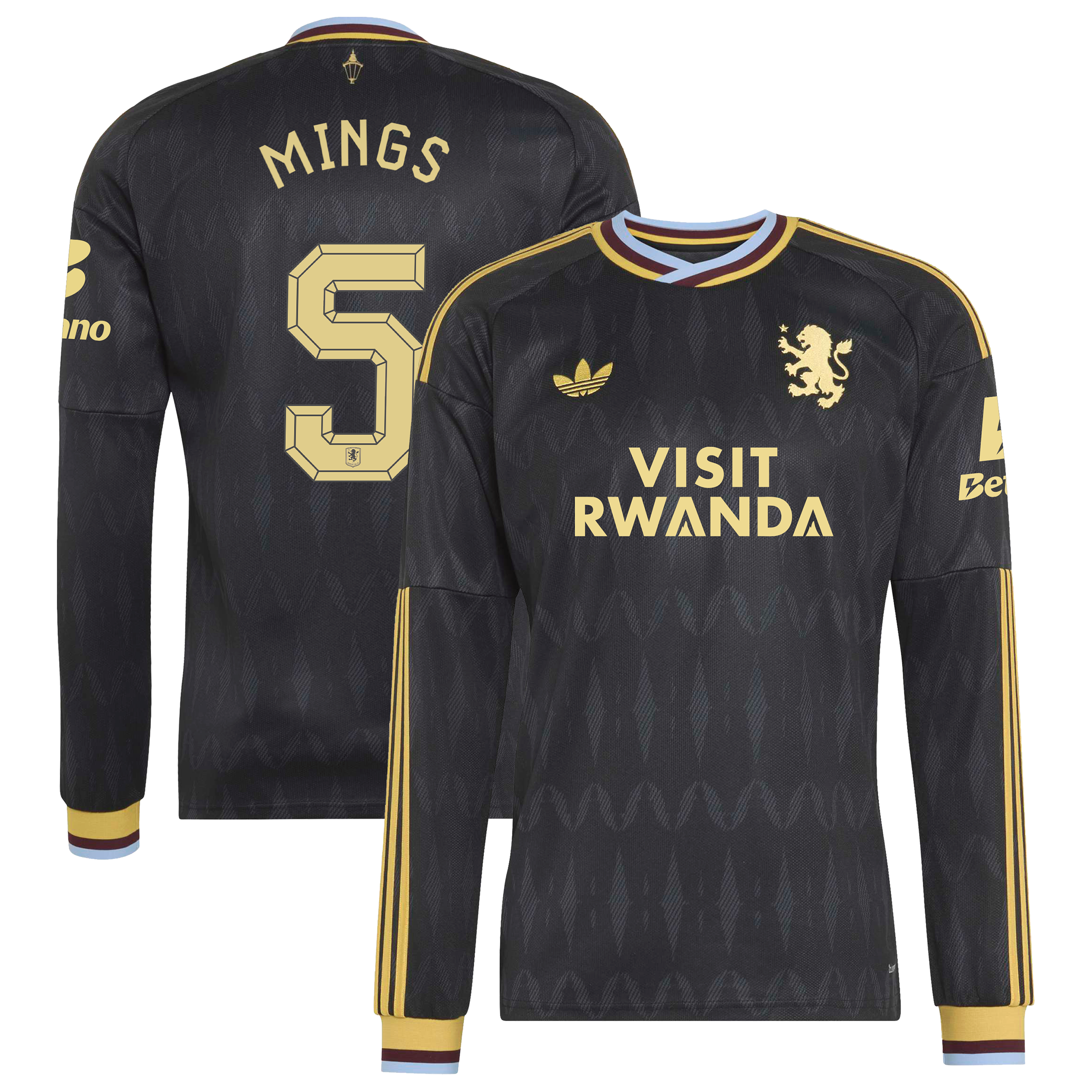 Aston Villa adidas Away Shirt 2026-27 - Long Sleeve with Mings 5 Cup printing, , rebel_hi-res