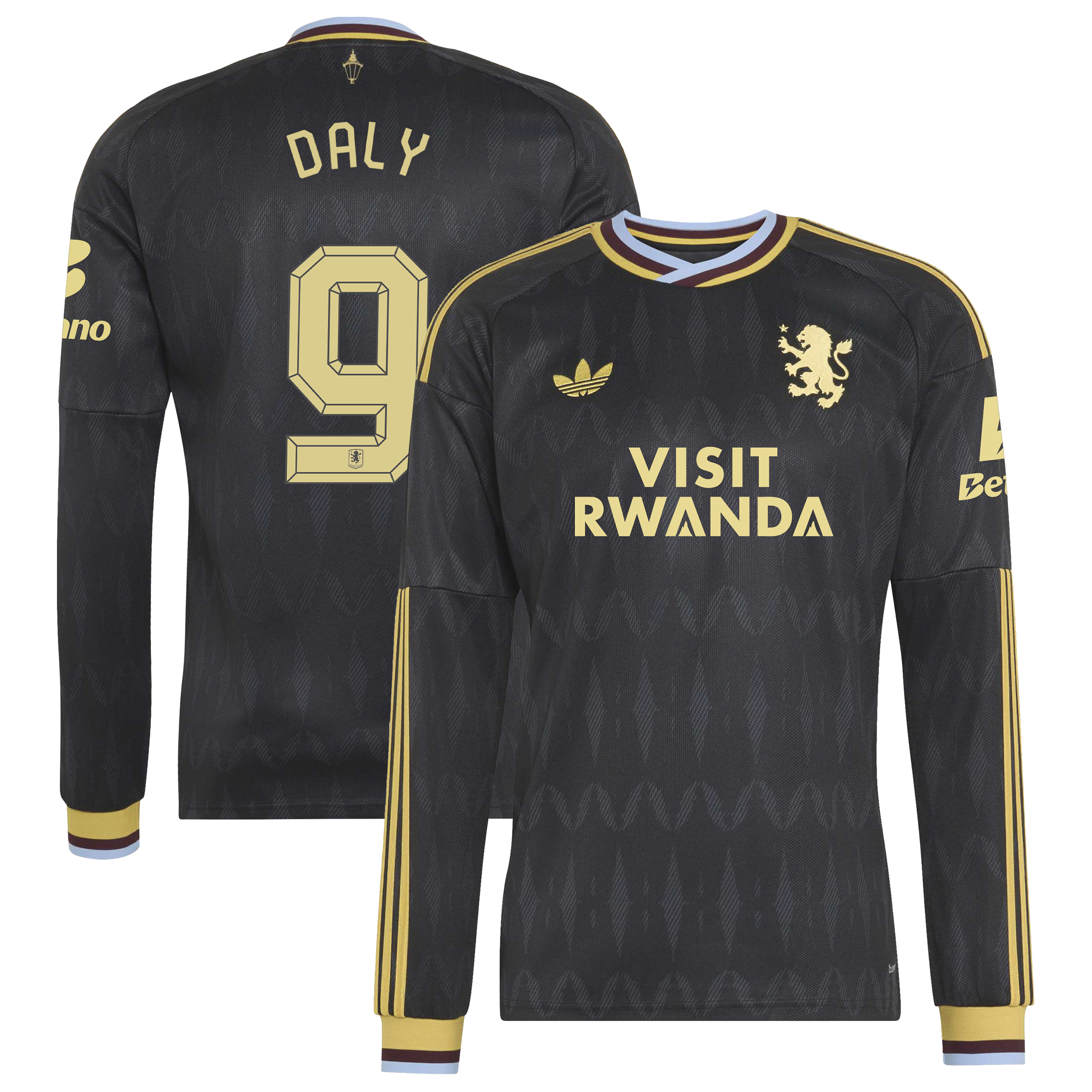 Aston Villa adidas Away Shirt 2026-27 - Long Sleeve with Daly 9 Cup printing, , rebel_hi-res