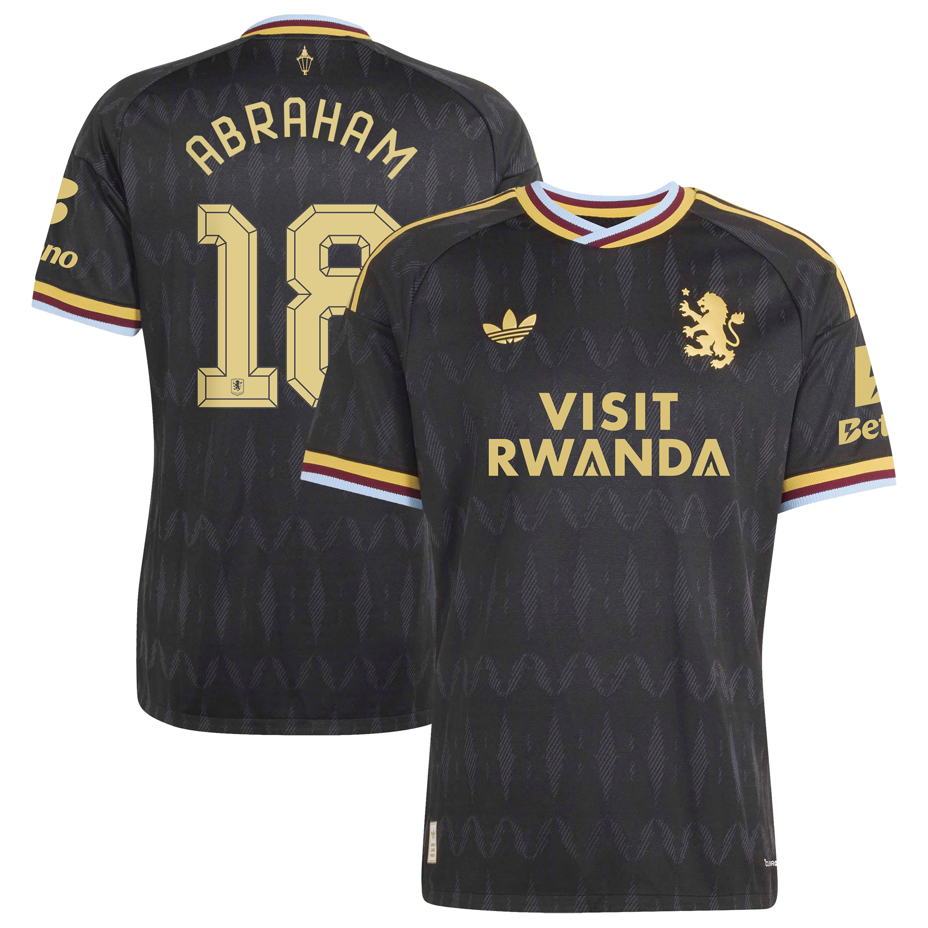 Aston Villa adidas Away Authentic Shirt 2026-27 with Abraham 18 Cup printing