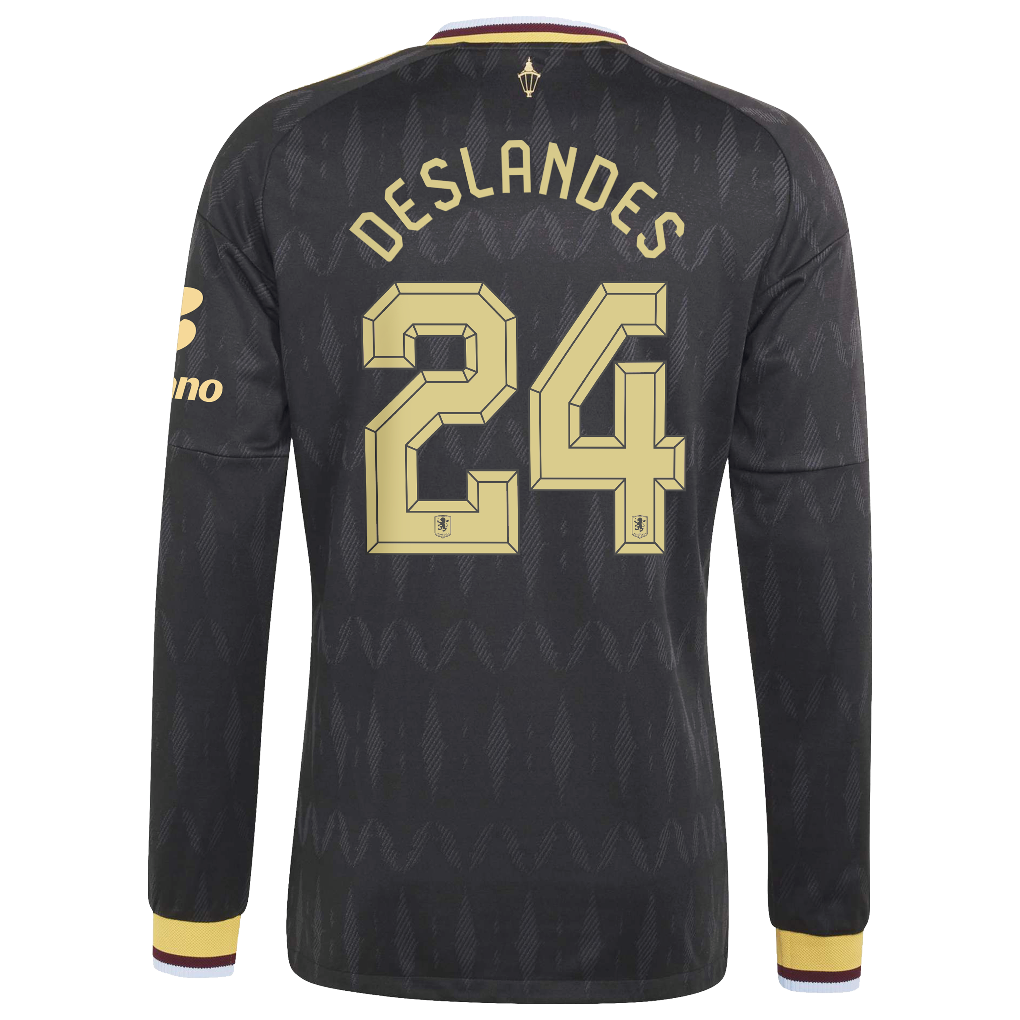Aston Villa adidas Away Authentic Shirt 2026-27 - Long Sleeve with Deslandes 24 Cup printing, , rebel_hi-res