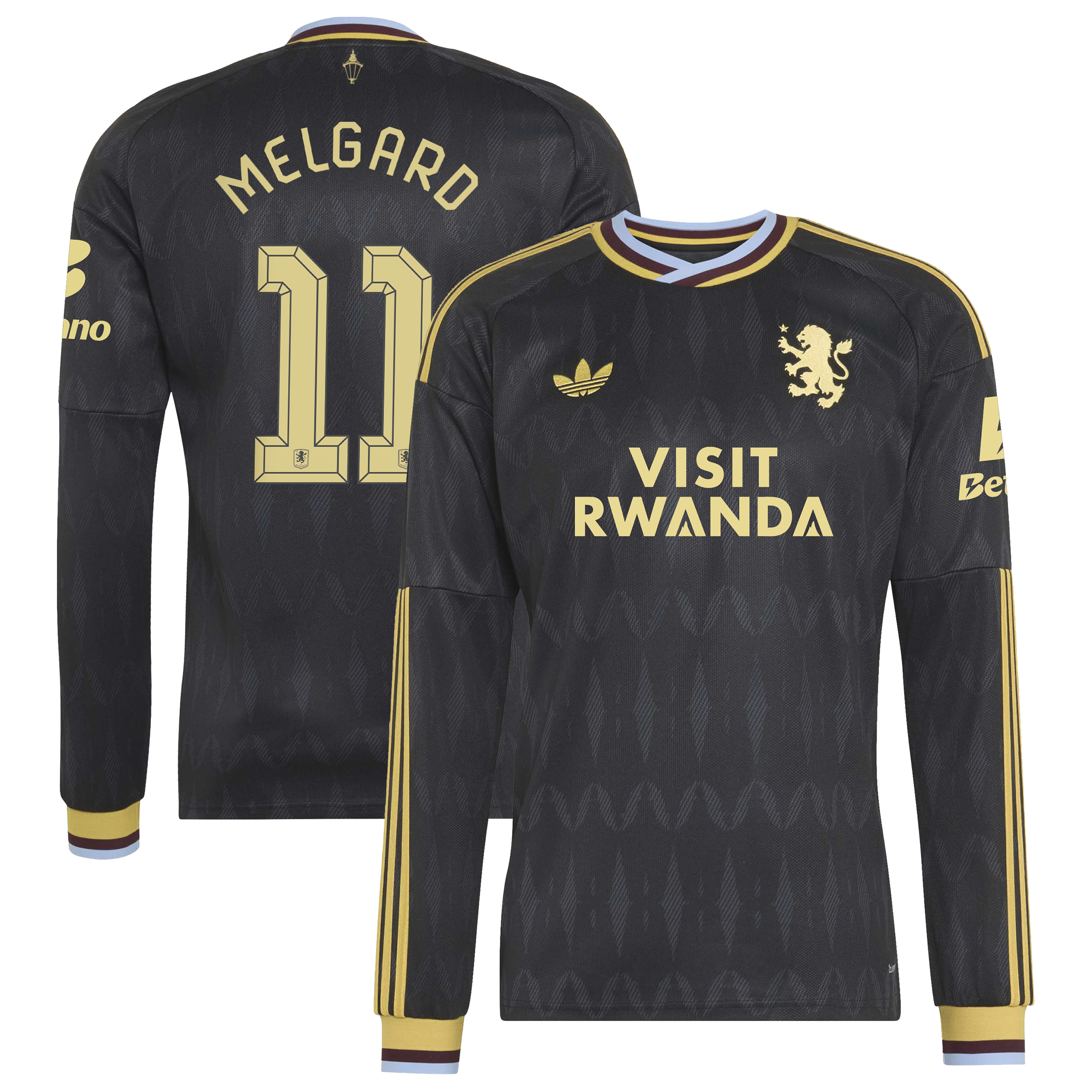 Aston Villa adidas Away Shirt 2026-27 - Long Sleeve with Melgard 11 Cup printing, , rebel_hi-res