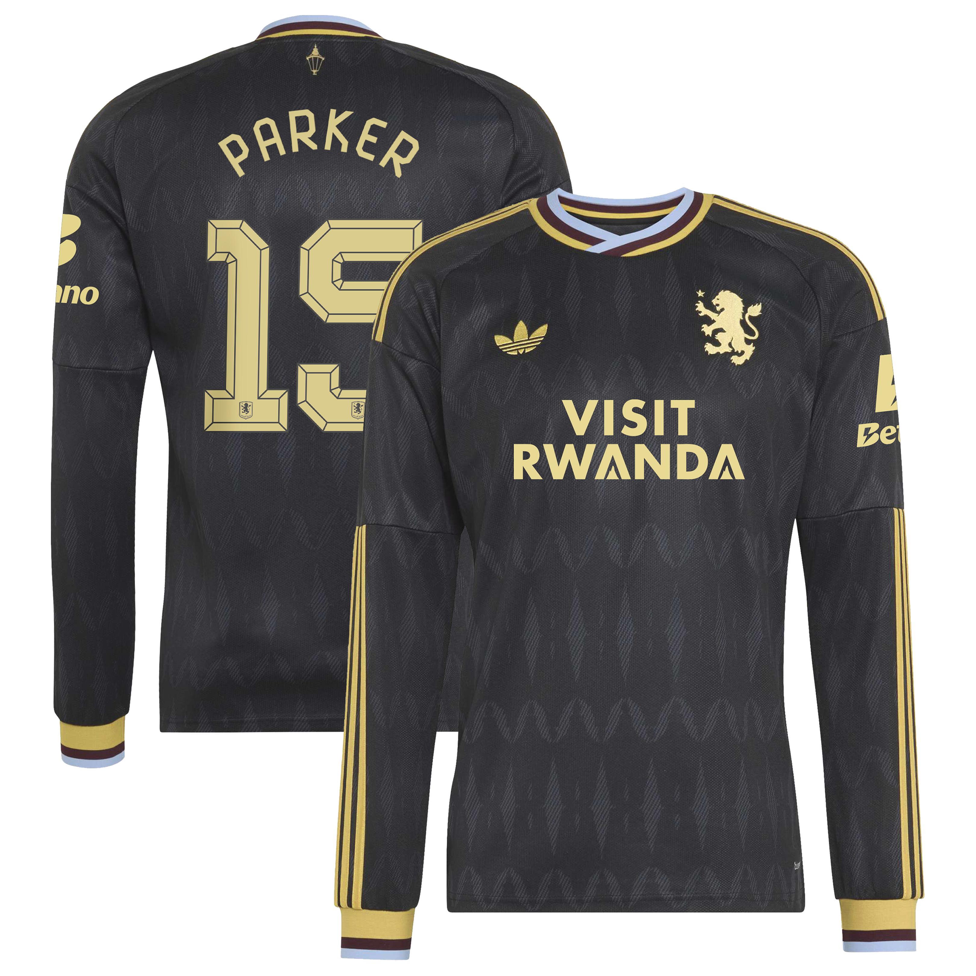 Aston Villa adidas Away Shirt 2026-27 - Long Sleeve with Parker 15 Cup printing, , rebel_hi-res
