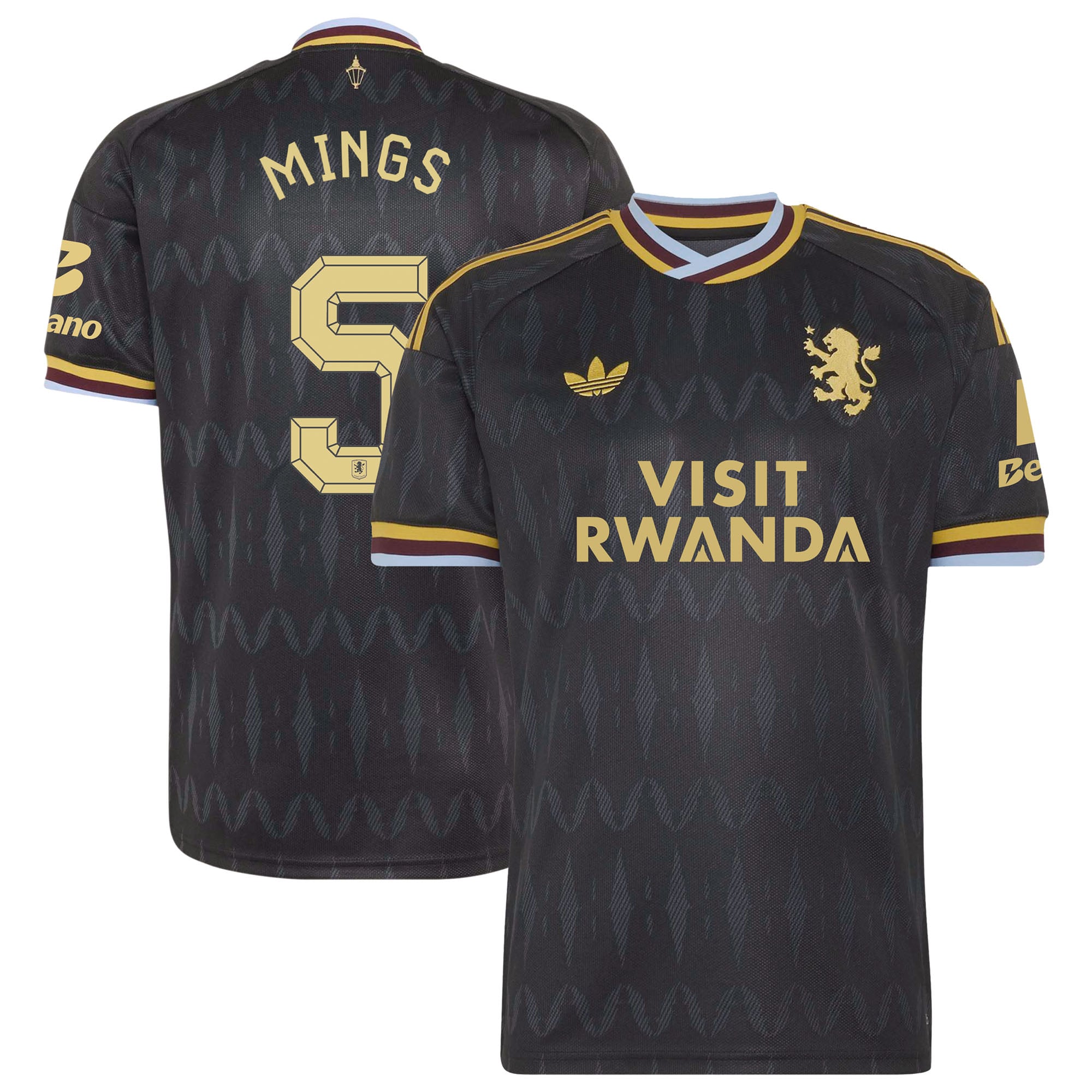 Aston Villa adidas Away Shirt 2026-27 with Mings 5 Cup printing