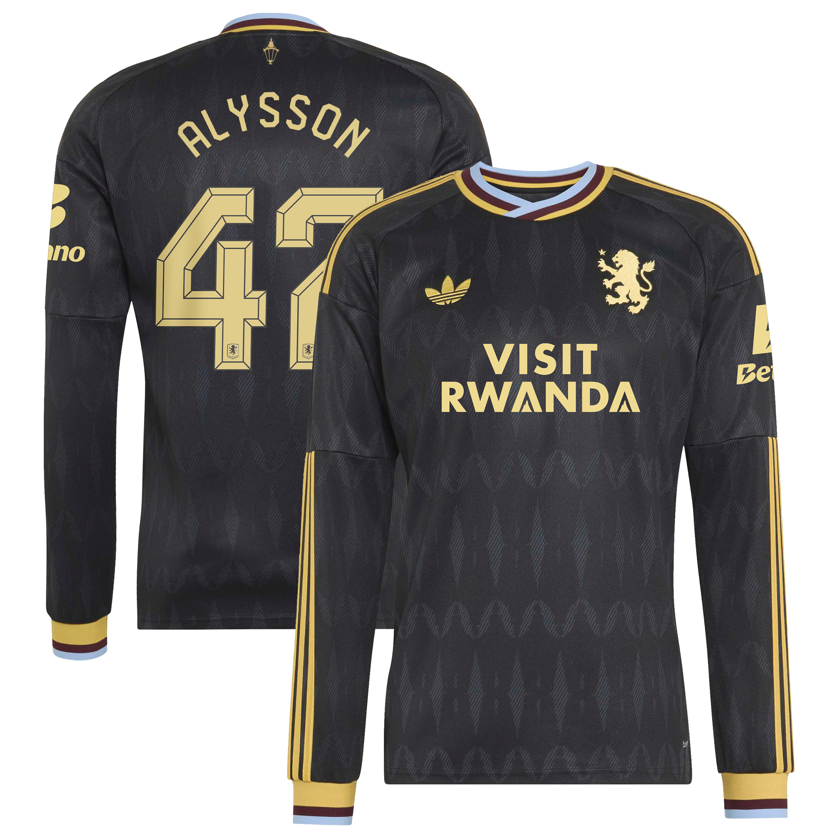 Aston Villa adidas Away Shirt 2026-27 - Long Sleeve with Alysson 47 Cup printing, , rebel_hi-res