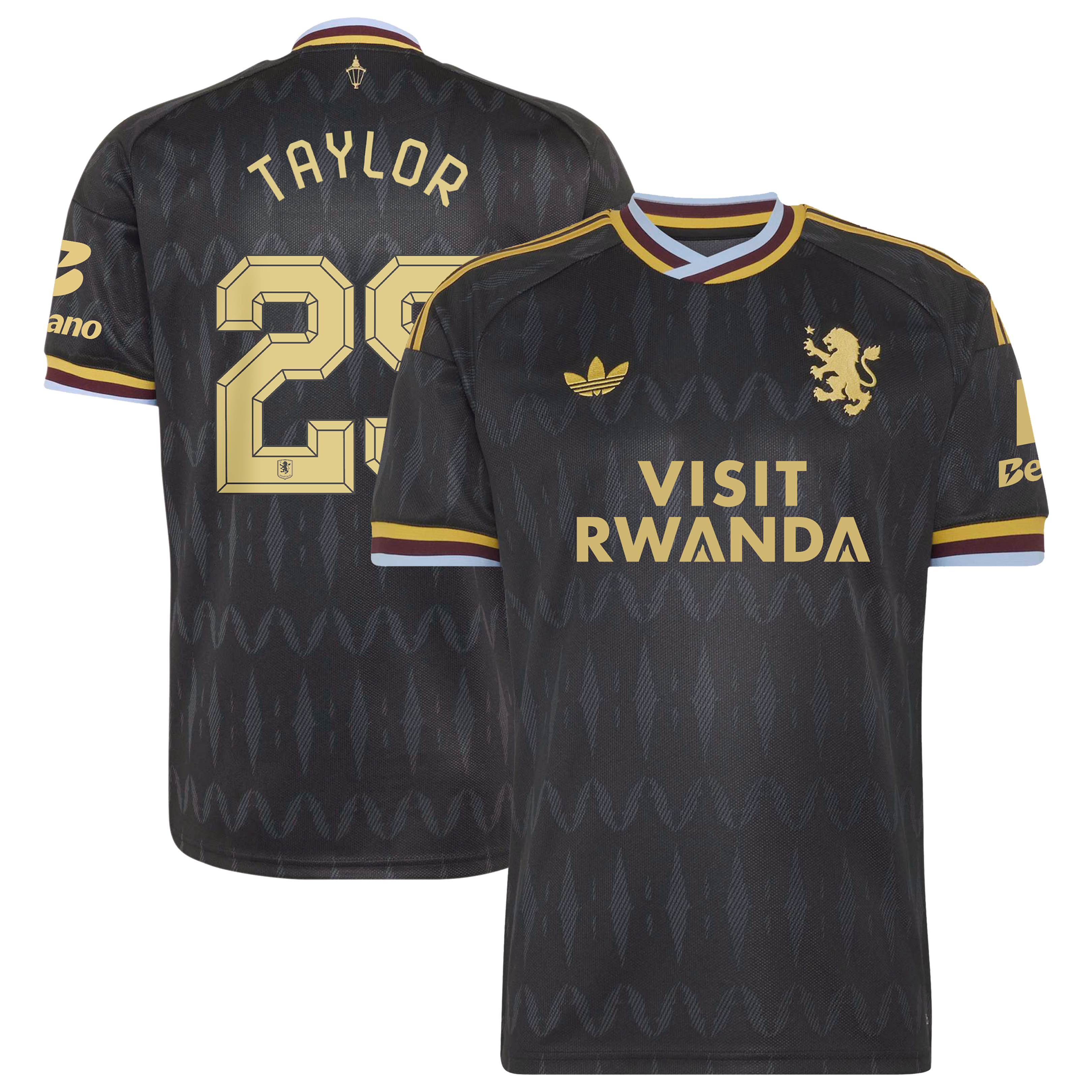 Aston Villa adidas Away Shirt 2026-27 with Taylor 25 Cup printing