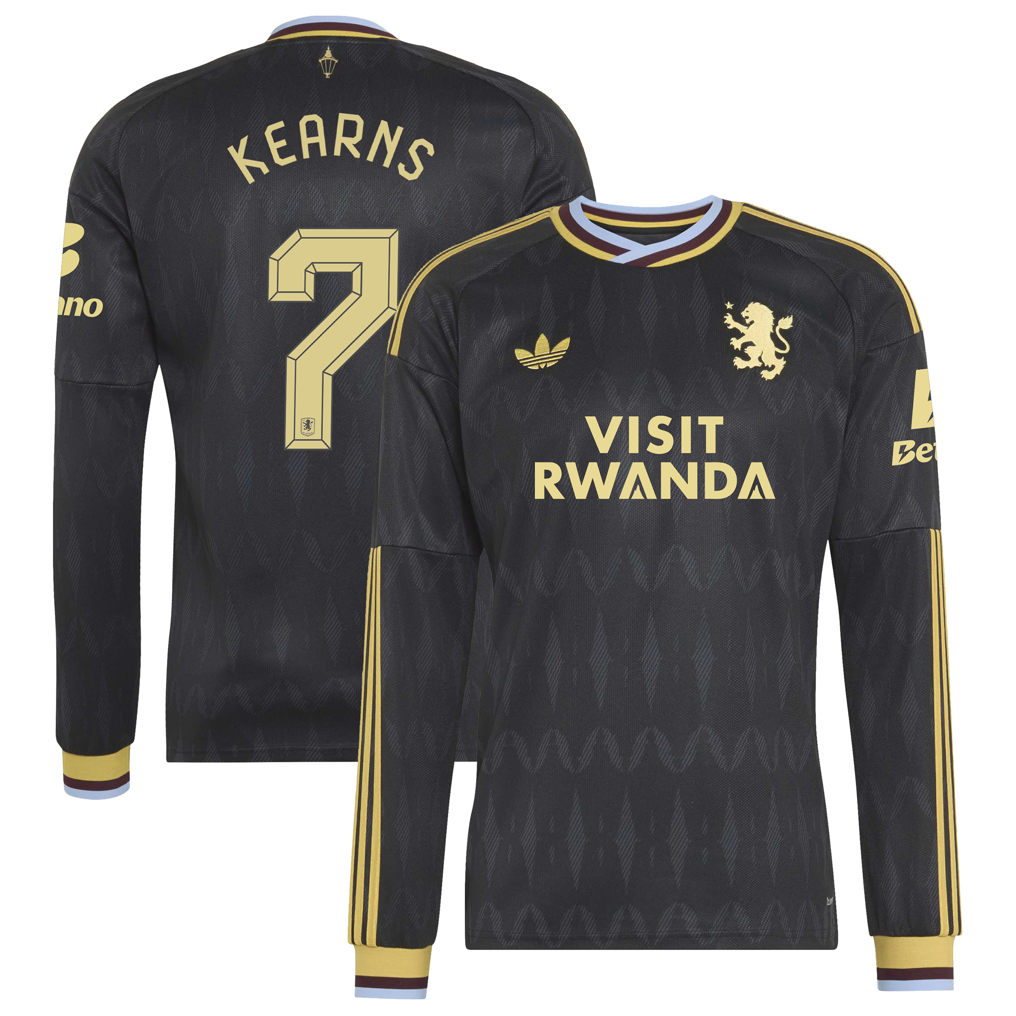 Aston Villa adidas Away Shirt 2026-27 - Long Sleeve with Kearns 7 Cup printing, , rebel_hi-res
