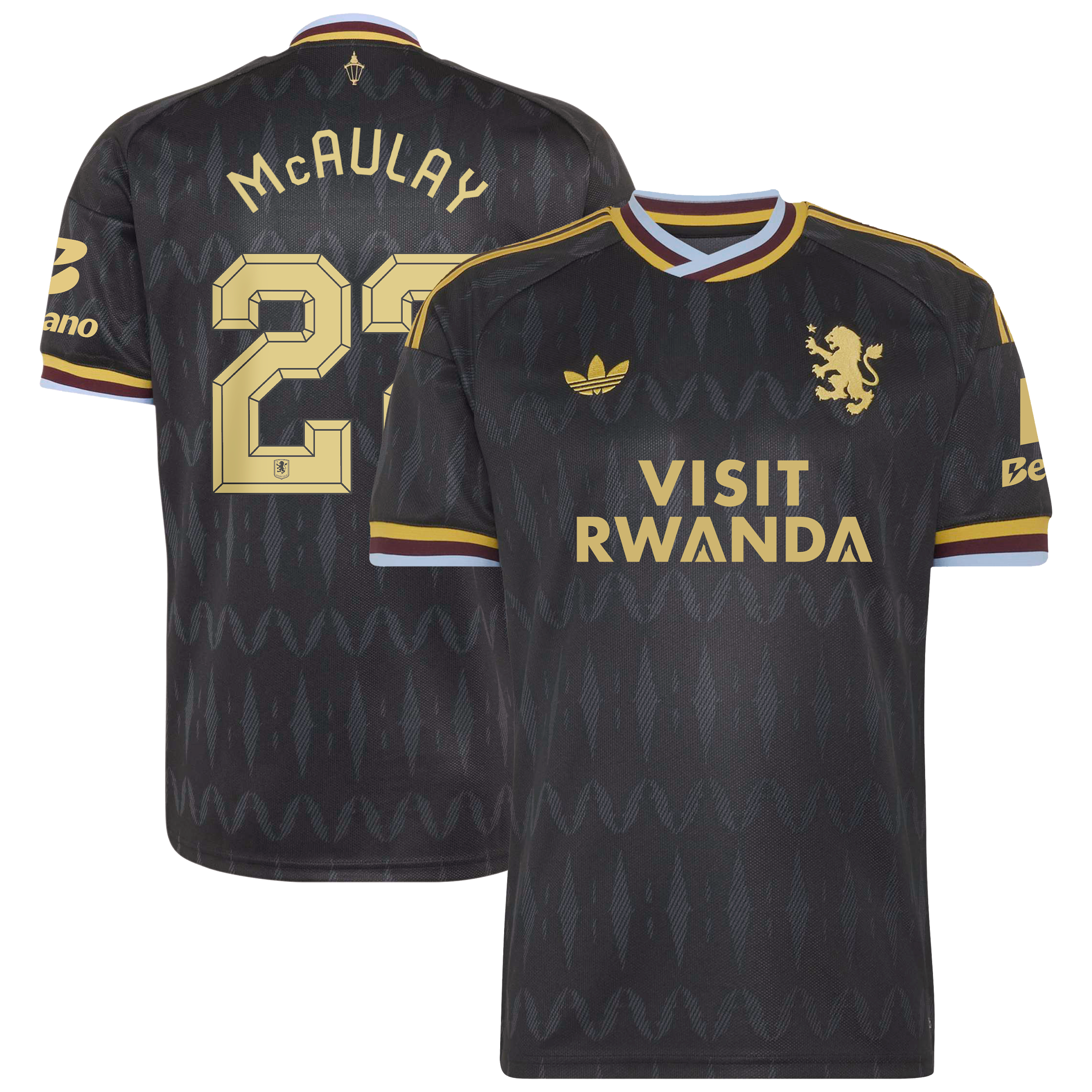 Aston Villa adidas Away Shirt 2026-27 with McAulay 27 Cup printing